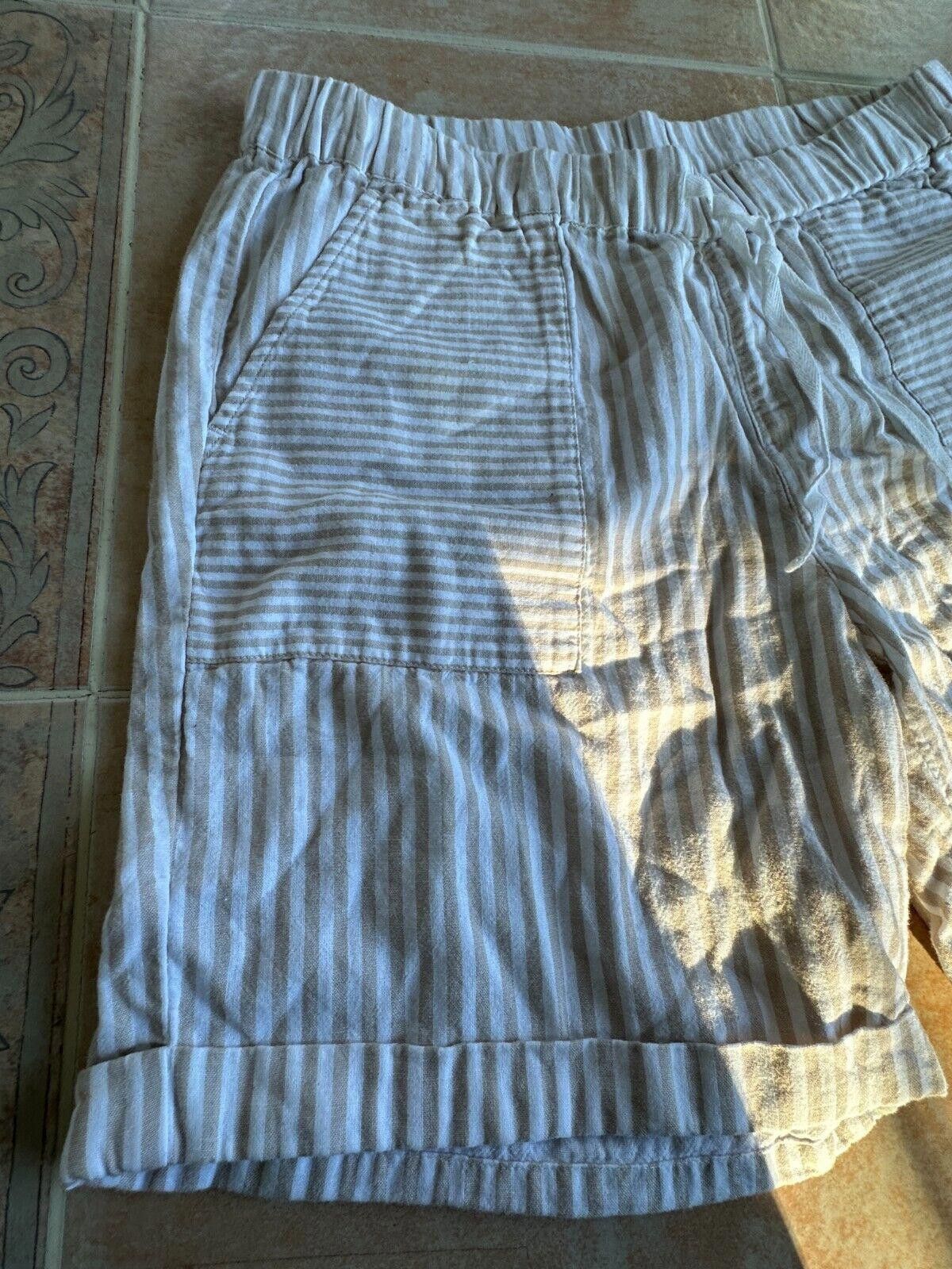 Designer J. Jill Tan Beige Pull-On Cuffed Cotton Shorts Relaxed S Size 28" / US 6 / IT 42 - 2 Thumbnail