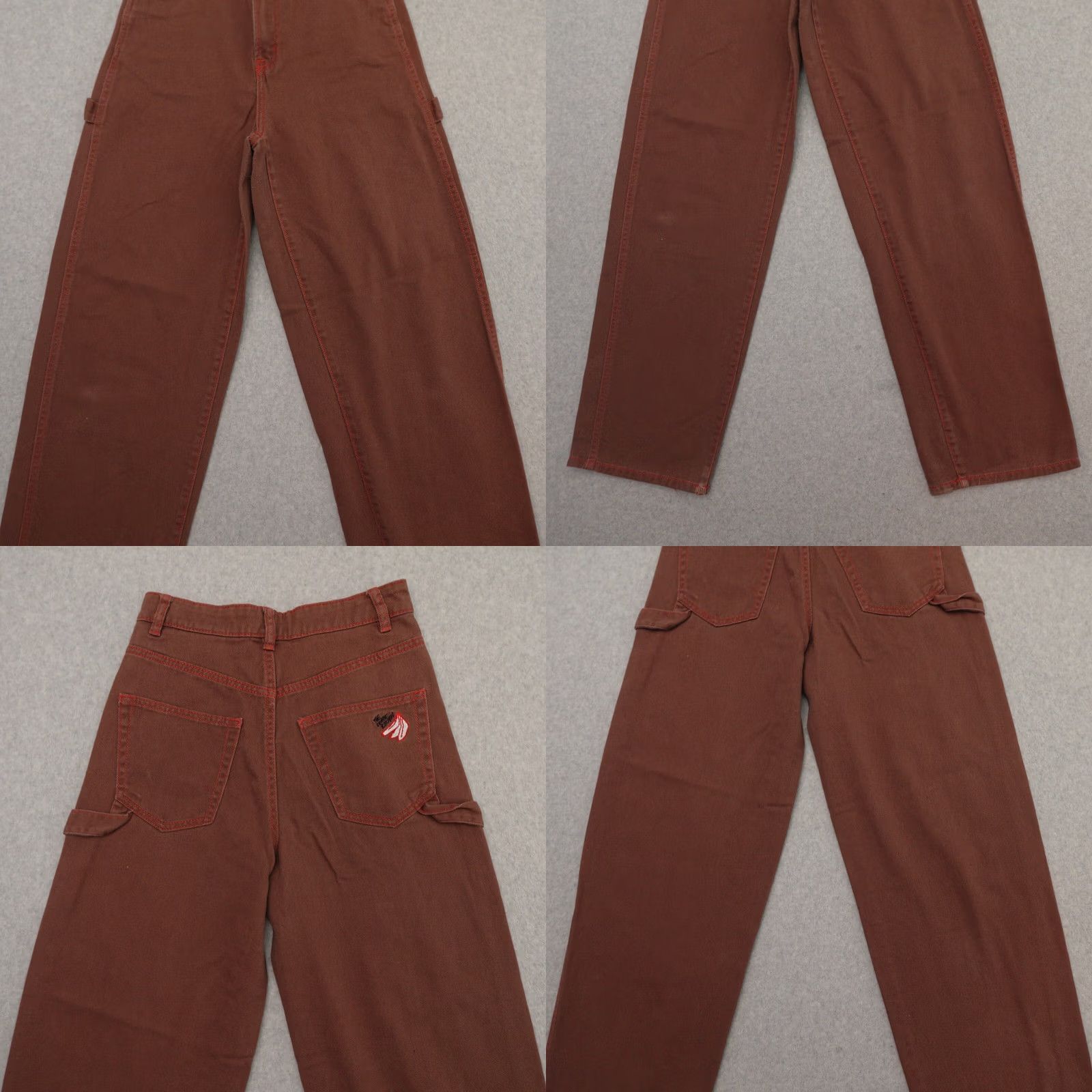 H&M NO FEAR X H&M Womens Jeans Wide-Leg Retro Brown Size 2 Color Brown Adult Womens Complete Measurements In Pictures Size 26" / US 2 / IT 38 - 9 Thumbnail