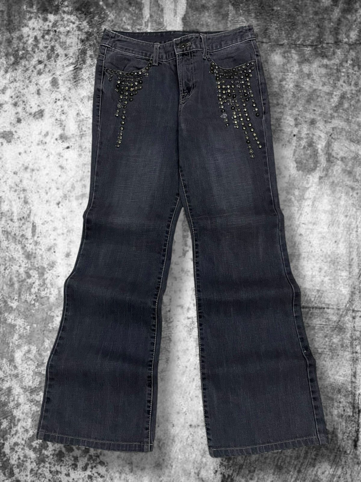 Tornado Mart Vintage Japan 90’s Ekdutin Flared Historical Studded Jeans Size US 28 / EU 44 - 1 Thumbnail