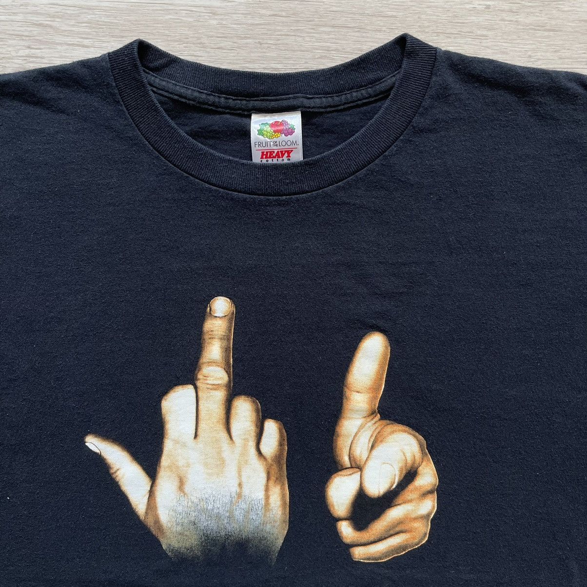 image of Band Tees x Vintage Y2K Fuck You Hand Sign in Black, Men's (Size XL)