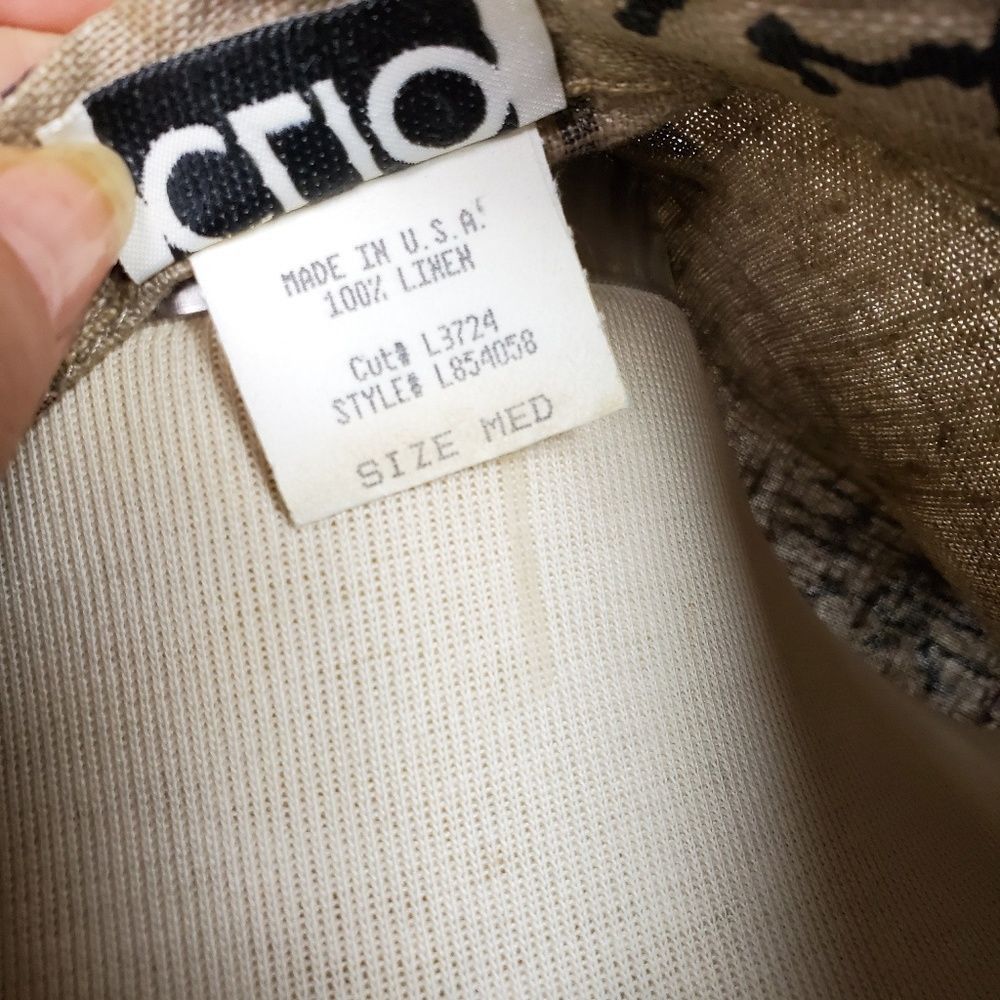 Vintage M Clio Vintage Linen Short Sleeve Top M Mandarin Natural Size M / US 6-8 / IT 42-44 - 8 Thumbnail