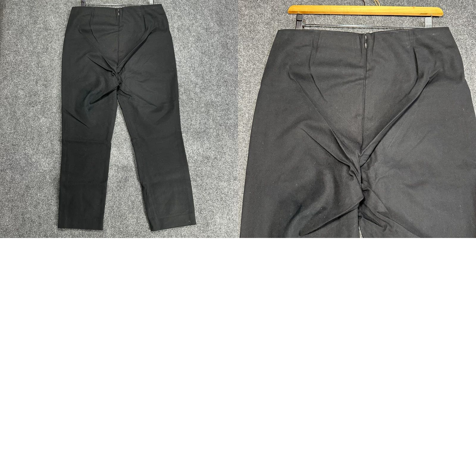 Elie Tahari Elie Tahari Pants Womens L Black Cotton Stretch Back Zipper Straight Leg Size 36" / US 14 / IT 50 - 8 Thumbnail