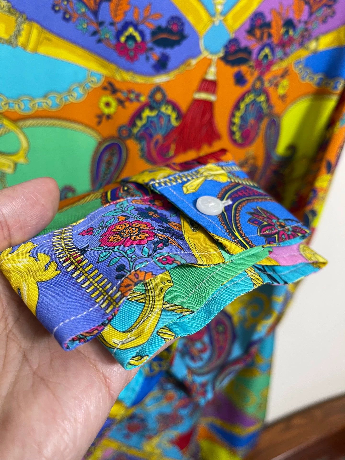 Versace Versace Oversize Baroque Print LS Shirt 52 Size US L / EU 52-54 / 3 - 5 Thumbnail