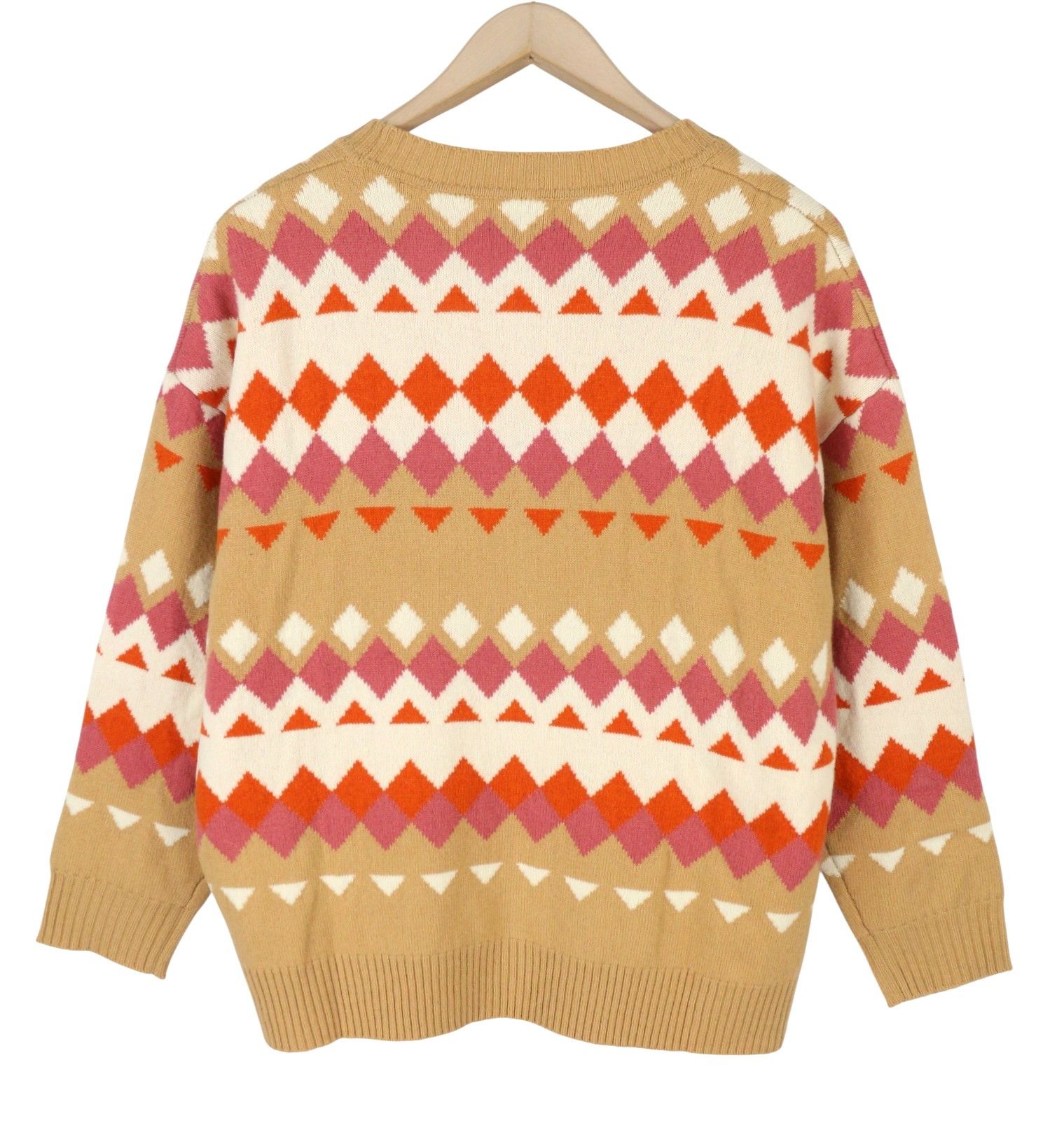 Gant FAIRISLE C-NECK L Toffee Beige Wool Cashmere 88073 Size L / US 10 / IT 46 - 4 Thumbnail