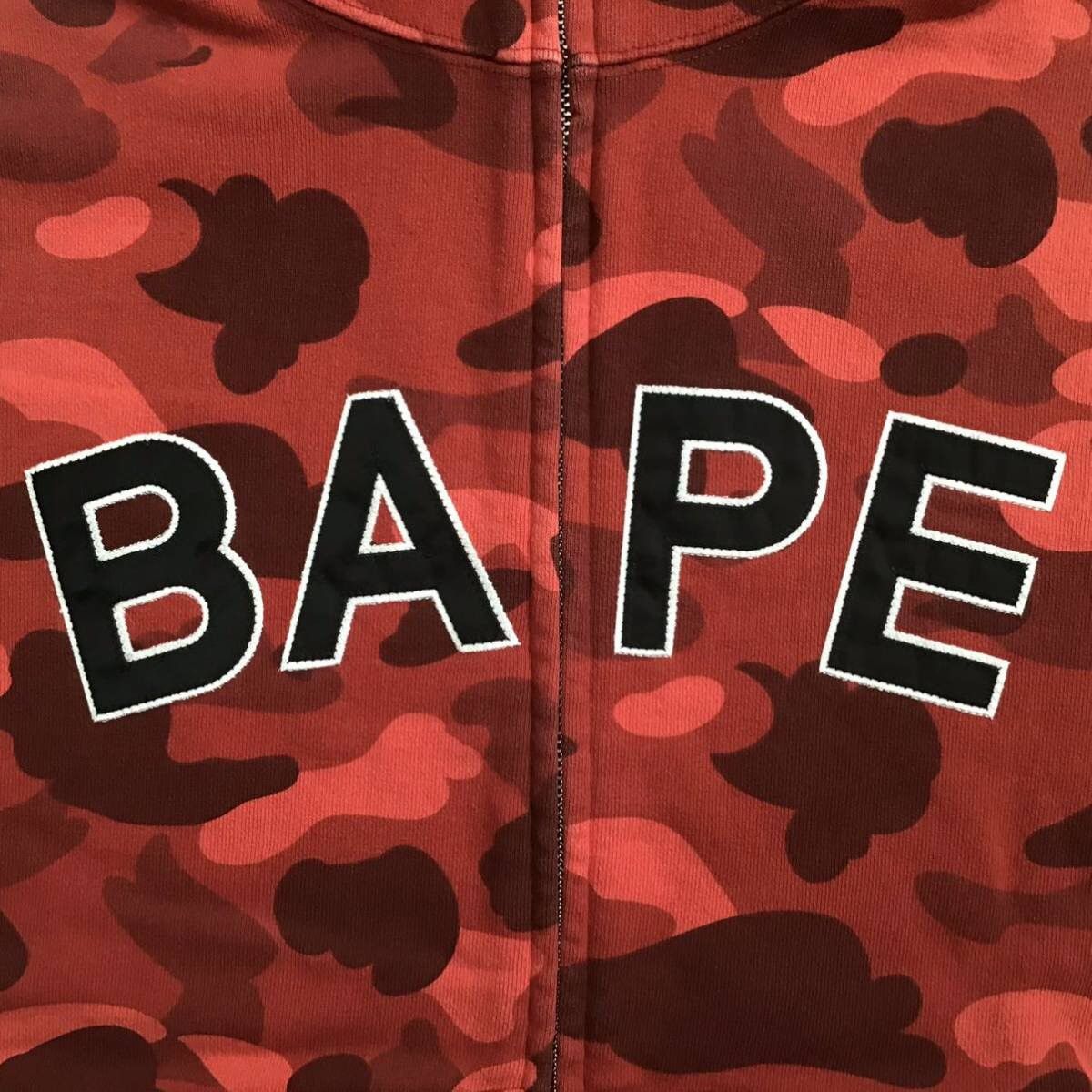 Bape BAPE LOGO Red camo full zip hoodie a bathing ape Size US L / EU 52-54 / 3 - 2 Thumbnail
