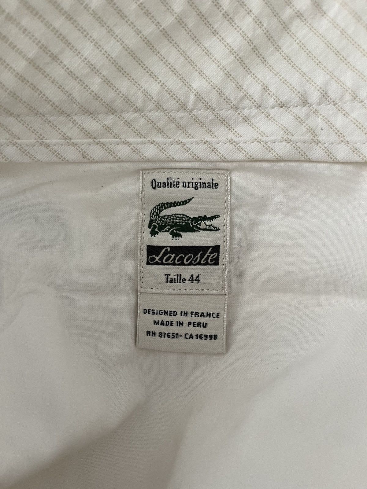 Lacoste MEN’S LACOSTE WHITE COTTON PANTS Size US 44 / EU 60 - 5 Thumbnail
