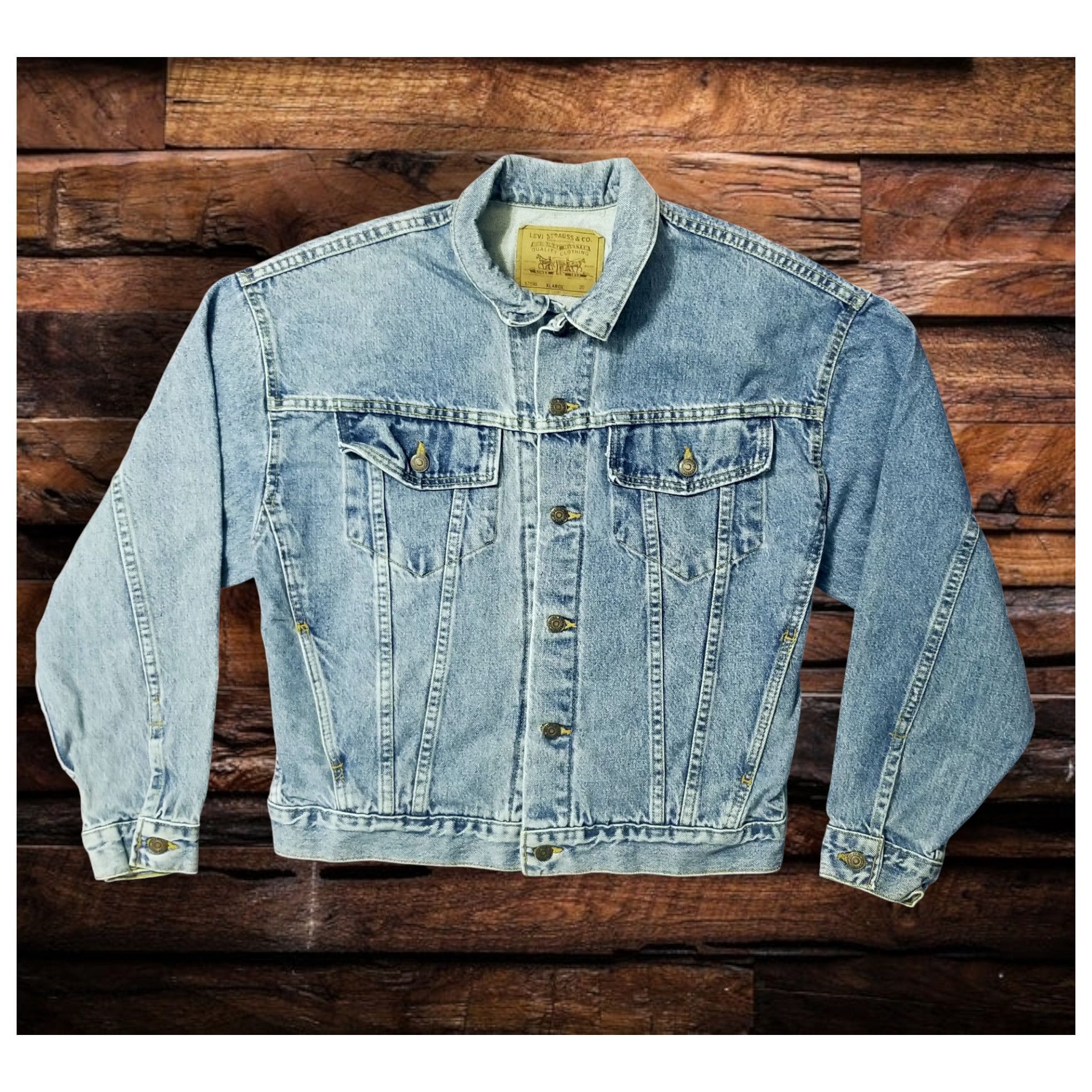 ジャケット・アウター STUSSY LEVIS EMBOSSED TRUCKER JACKET L Stussy x Levi's Embossed Trucker Jacket Denim Jacket Size XL