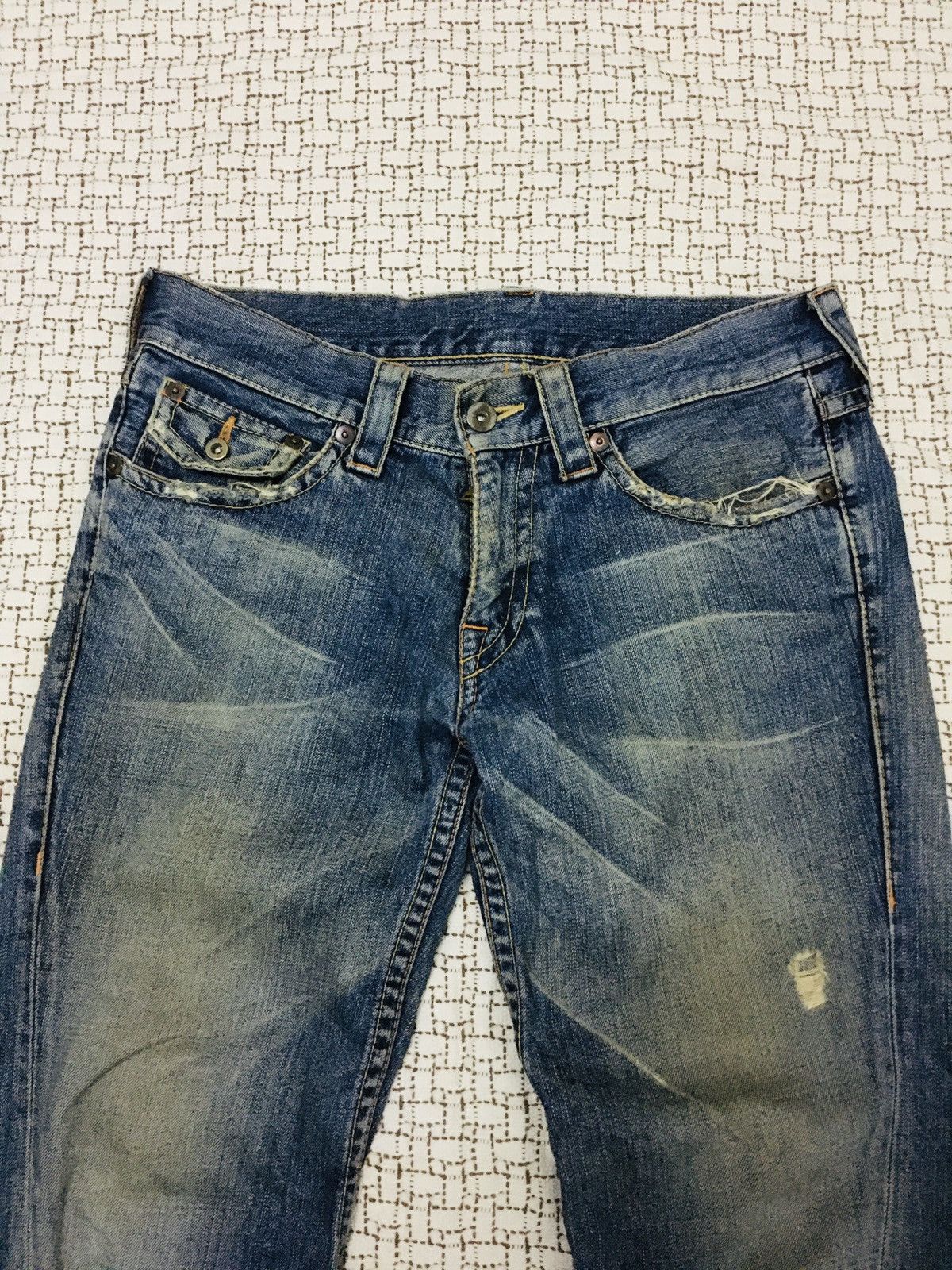 Japanese Brand Unbranded Distressed Flare Jeans (Y01) Size US 33 - 15 Thumbnail