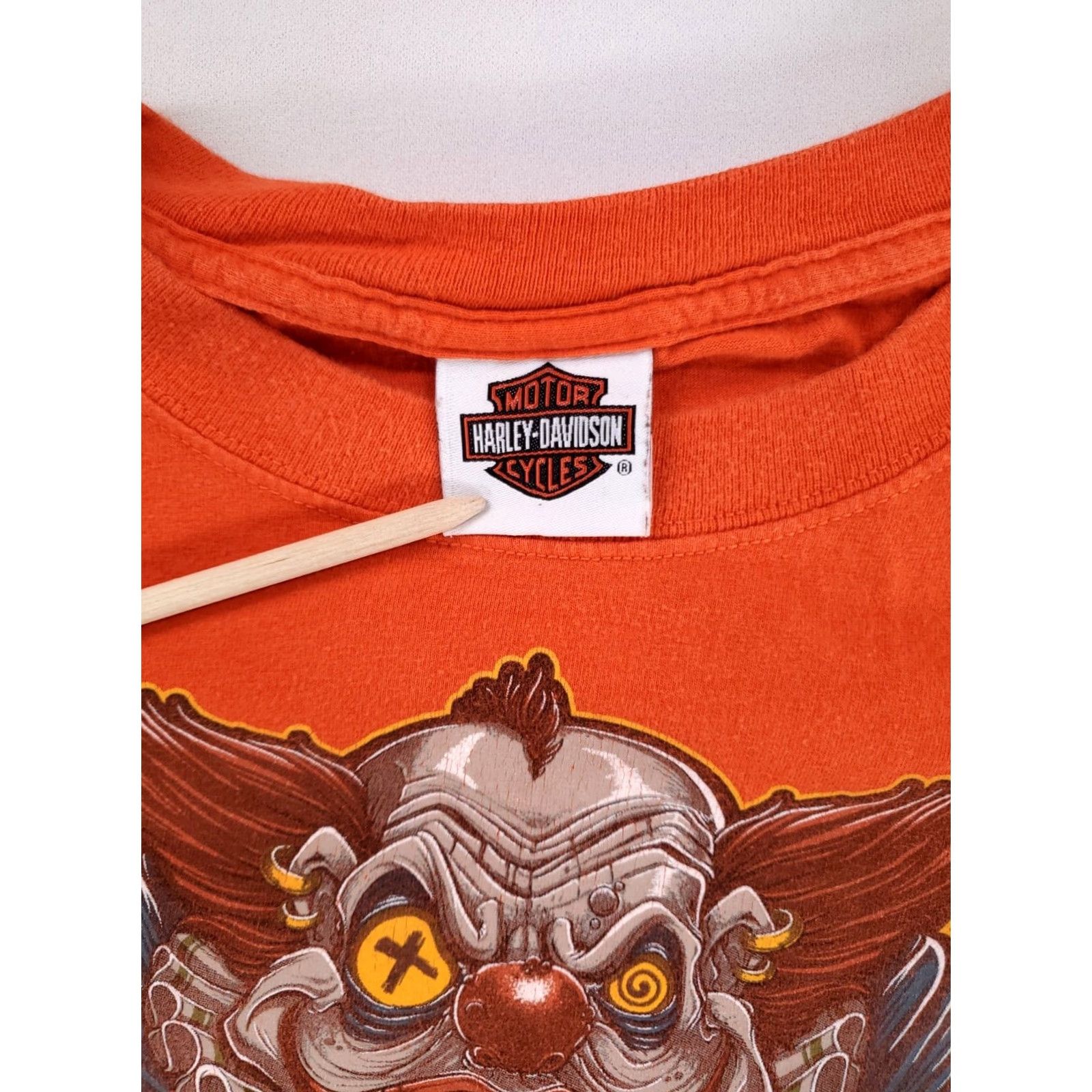 Harley Davidson Harley-Davidson T-Shirt Orange Scary Clown Wichita Kansas Mens 3XL Size US XXL / EU 58 / 5 - 5 Thumbnail