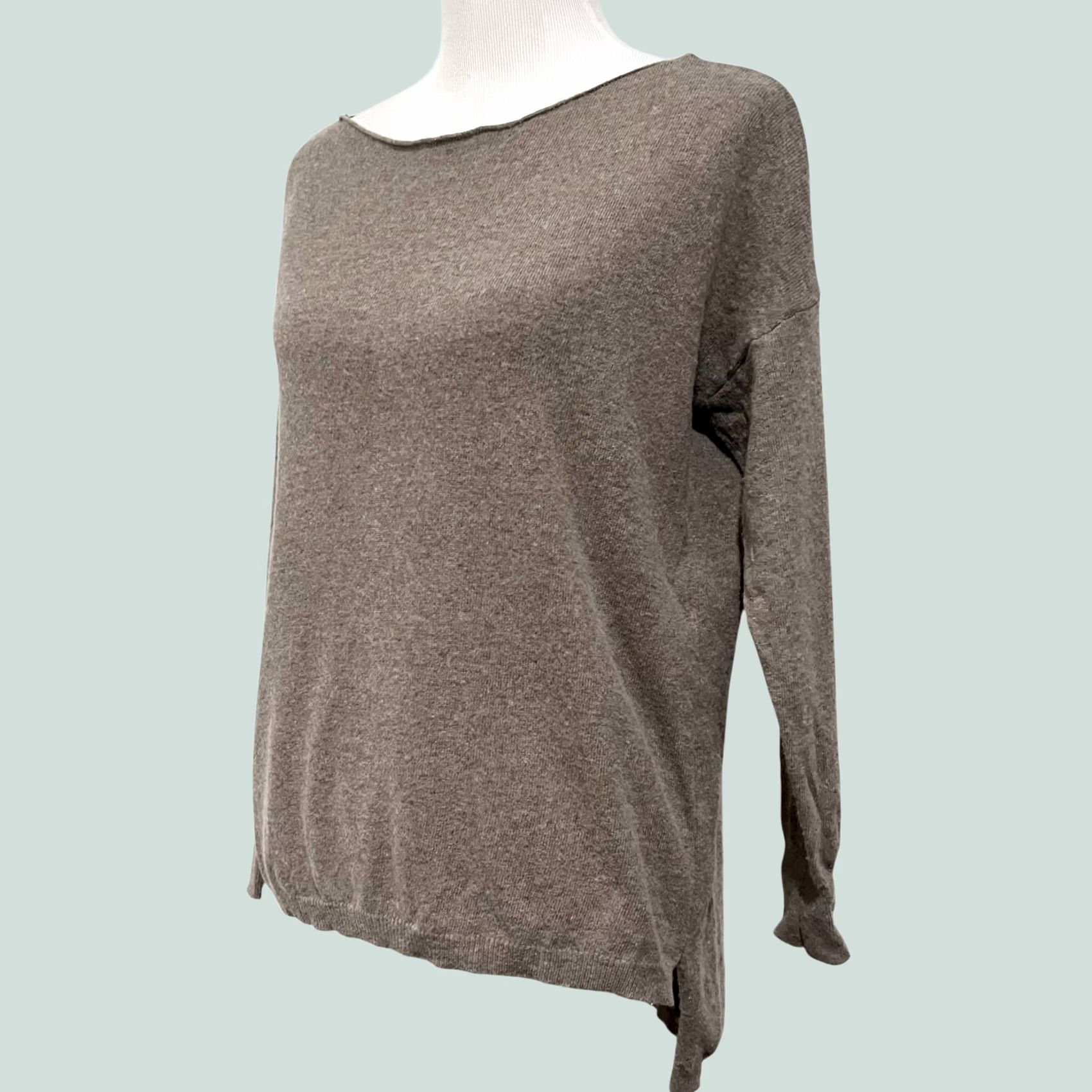Vintage Nina Loca Women’s Sweater Wool Cashmere Pullover High-Low One Size Brown Women's Pullover High-Low Wool Cashmere Knit Size ONE SIZE - 1 Thumbnail