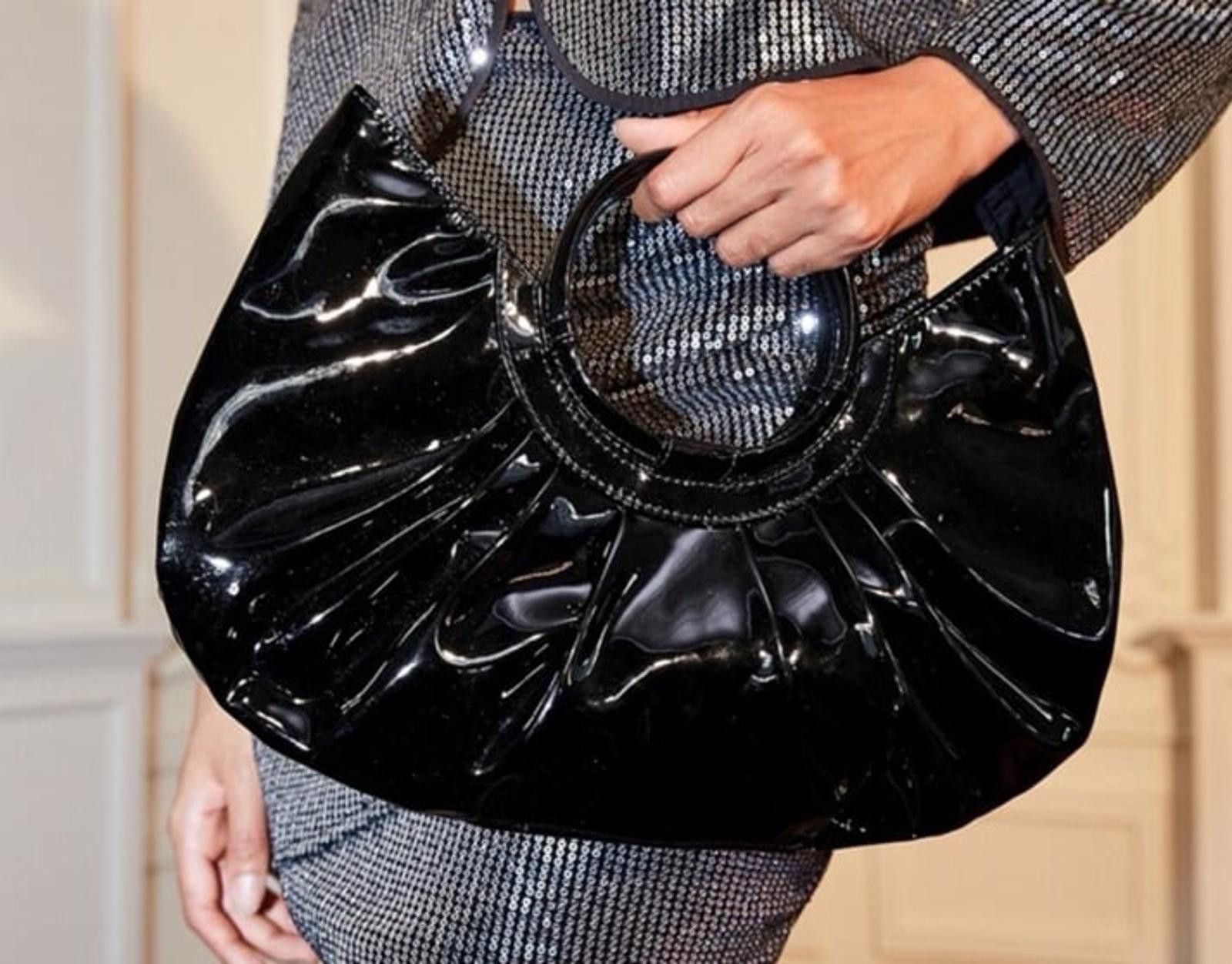 Other NEW Ruched Design Top Handle patent small bag Size ONE SIZE - 1 Preview