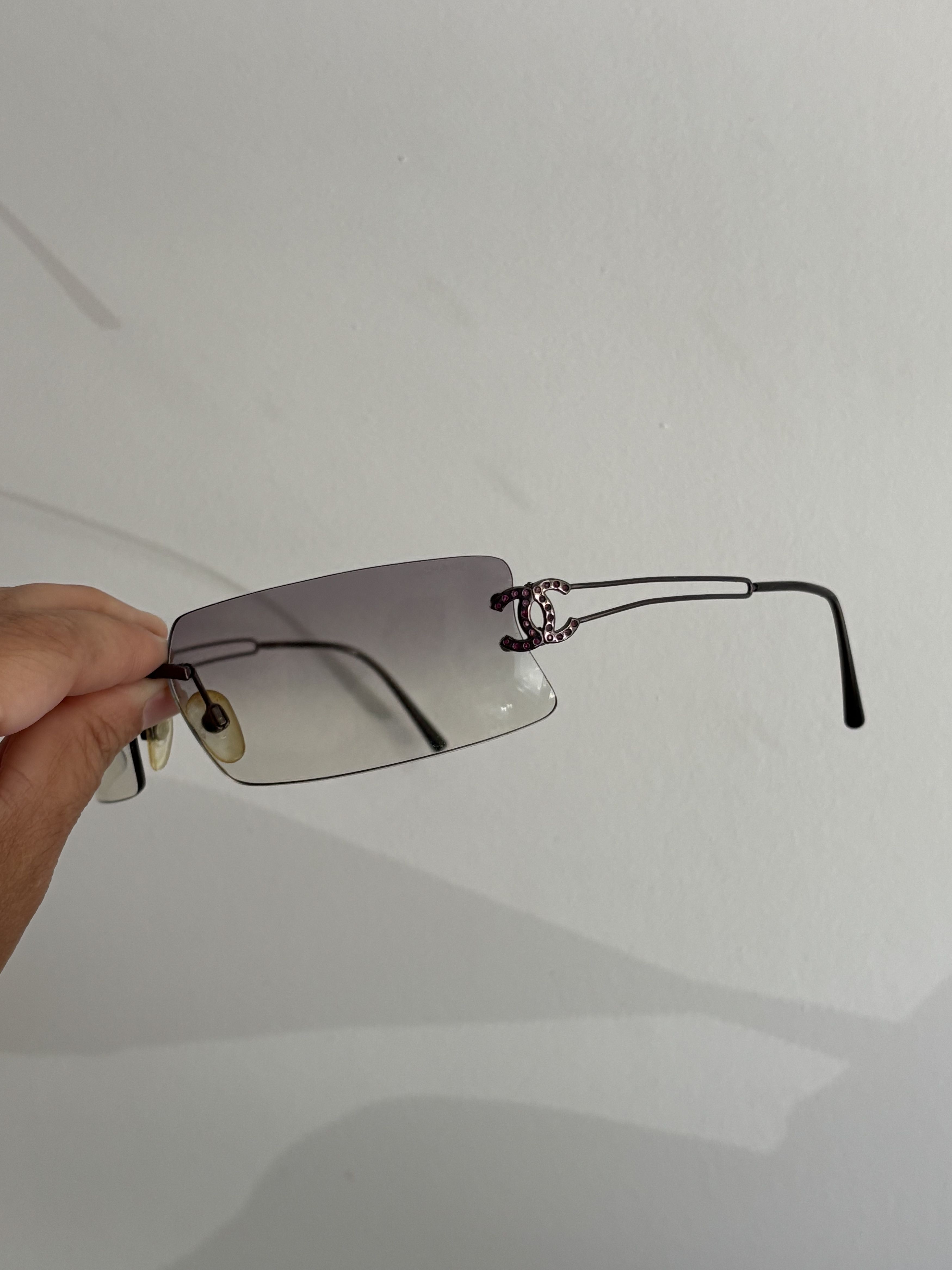 Chanel CHANEL Sunglasses 4051 Rimless Rhinestone 4017 Shields RI832 Size ONE SIZE - 8 Thumbnail