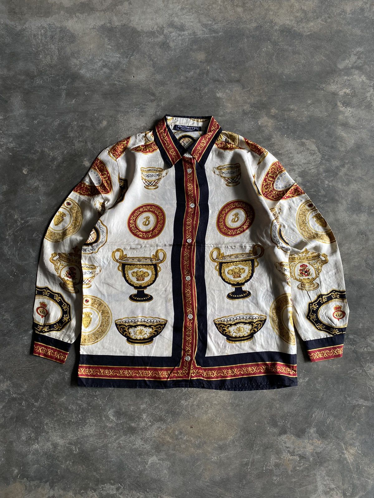 Burberry × Vintage rare "Holy Grails" Burberrys vintage 100% silk Size US M / EU 48-50 / 2 - 1 Thumbnail
