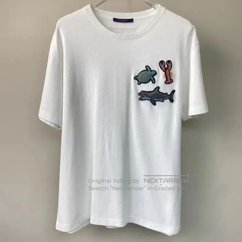 Louis Vuitton Louis Vuitton White Cotton XL Men's T-Shirt . Size US XL / EU 56 / 4 - 1 Thumbnail