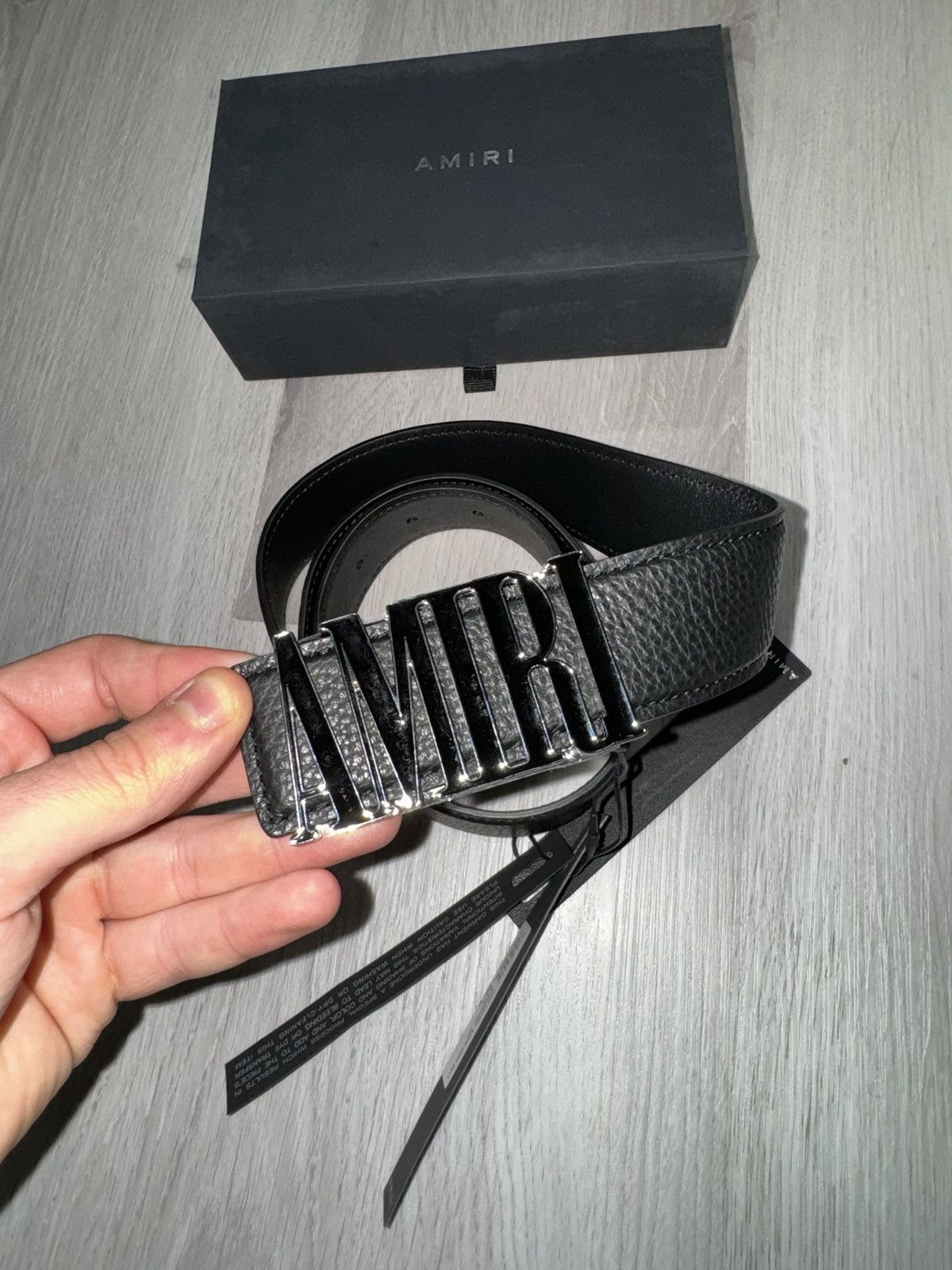 Amiri Reversible Amiri belt Black/beige | Grailed