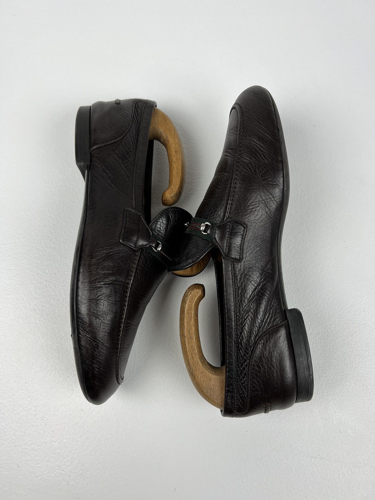 Gucci GUCCI Loafers Leather Slip Ons Shoes HORSEBIT Web Stripe Size US 9 / EU 42 - 10 Thumbnail