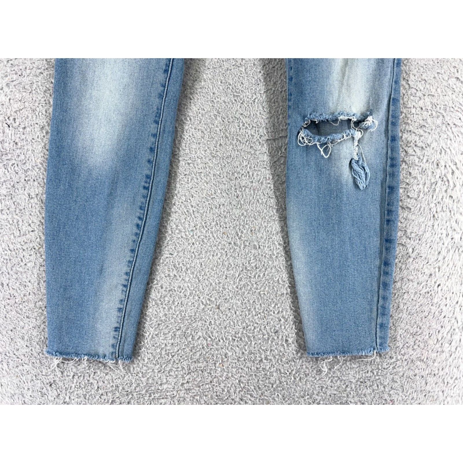 Denime Vintage Black Women's Skinny Jeans 2 Blue Denim Ankle Zip 90s Taper Raw Hem Size 26" / US 2 / IT 38 - 5 Thumbnail