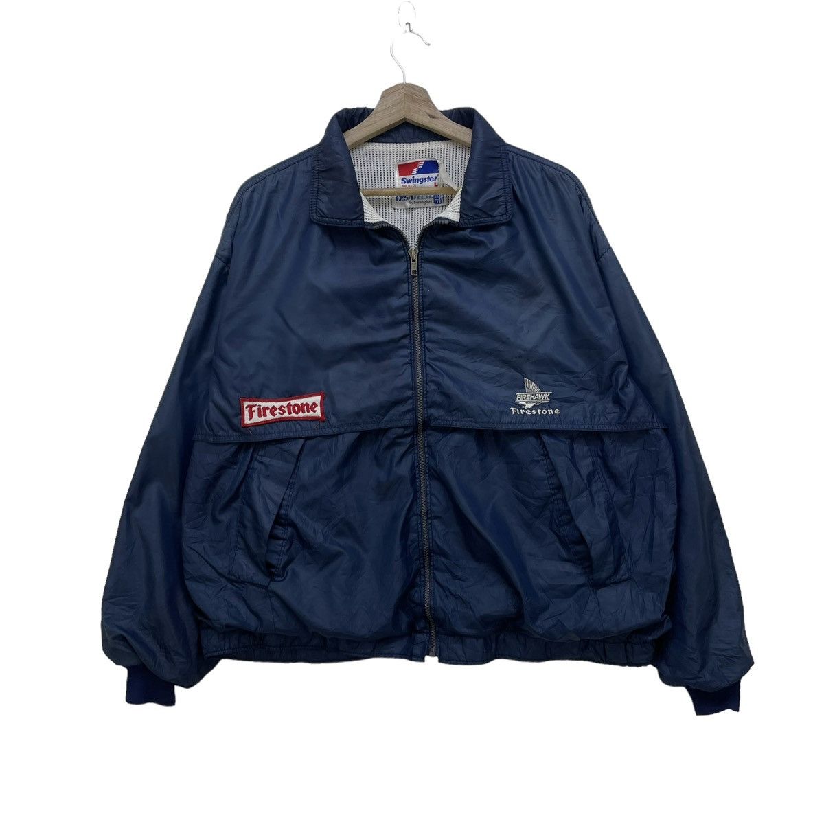 Burlington 🔥VTG 90s Burlington x Swingster Firehawk Firestone Pacth Size US L / EU 52-54 / 3 - 1 Thumbnail
