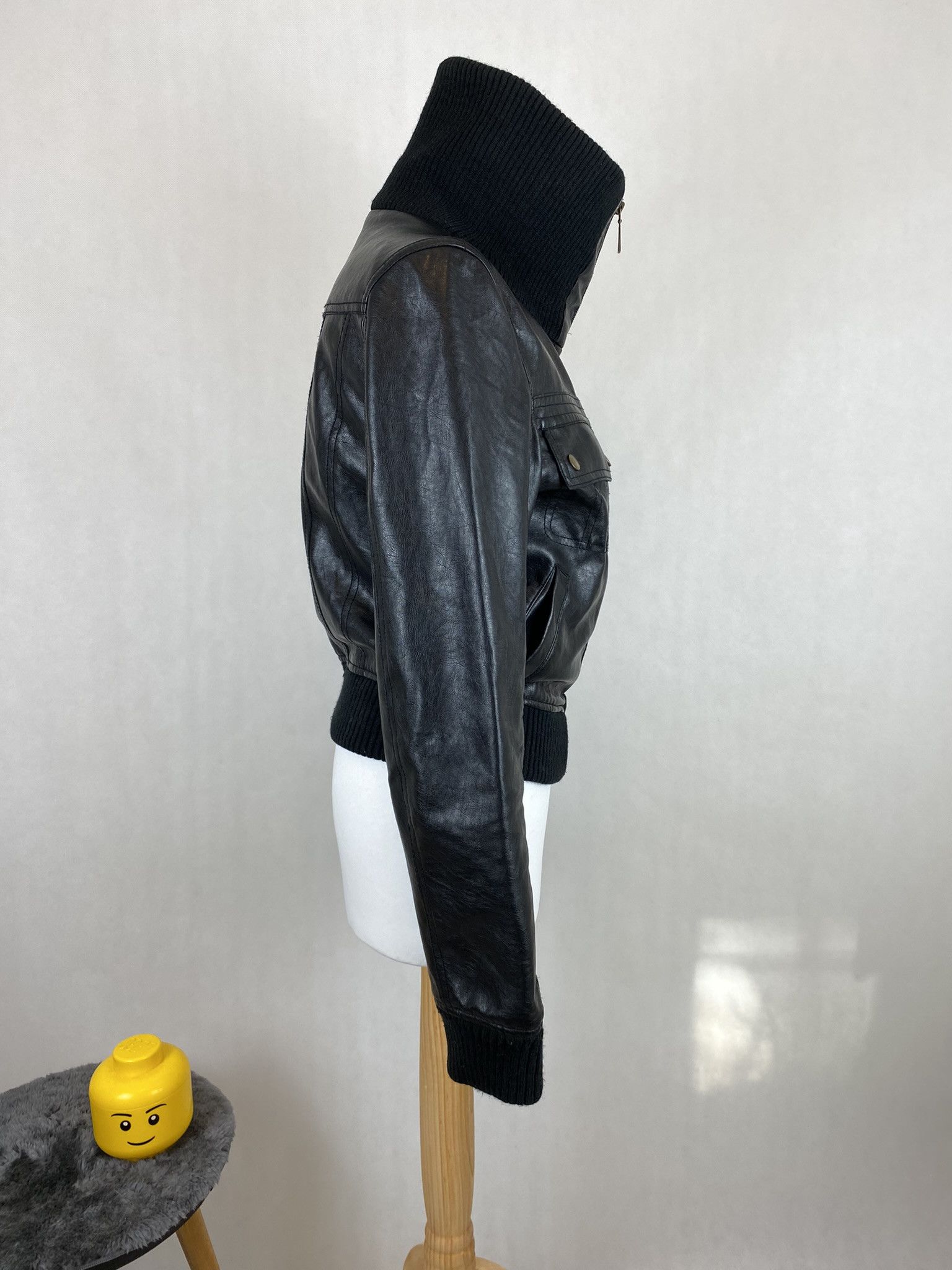 Vintage faux leather jacket big collar 2000s vibe Size L / US 10 / IT 46 - 7 Thumbnail