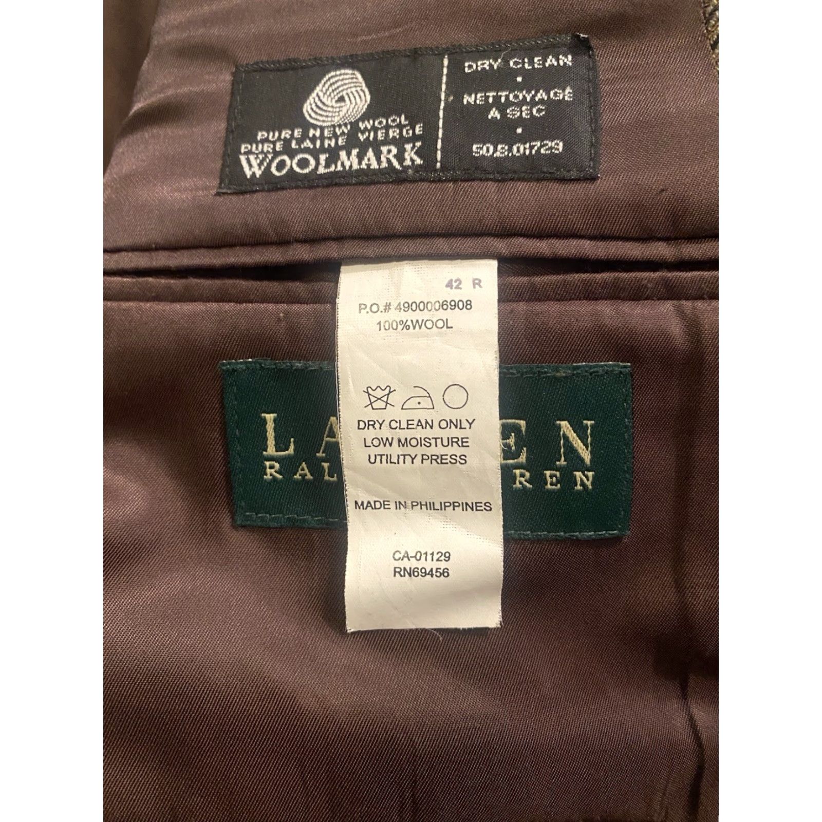 Ralph Lauren Lauren Ralph Lauren Men’s 100% Wool Houndstooth Blazer 2 Button Size 42R Size 42R - 5 Thumbnail