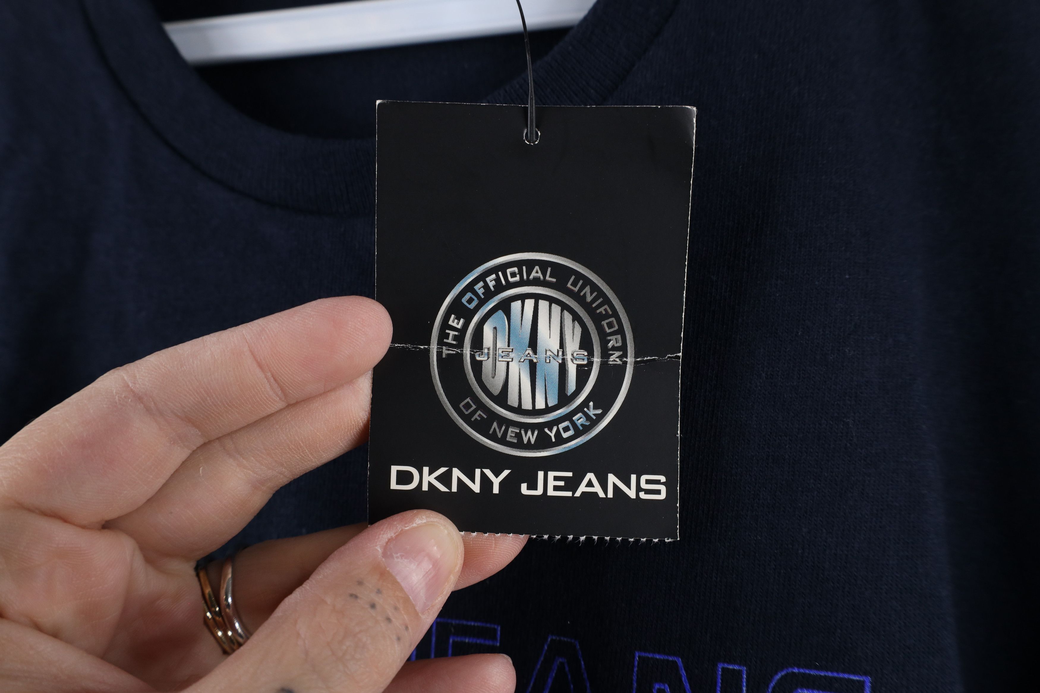 DKNY × Vintage Deadstock Vintage 90s DKNY Short Sleeve T-Shirt Blue USA Size XL / US 12-14 / IT 48-50 - 4 Thumbnail