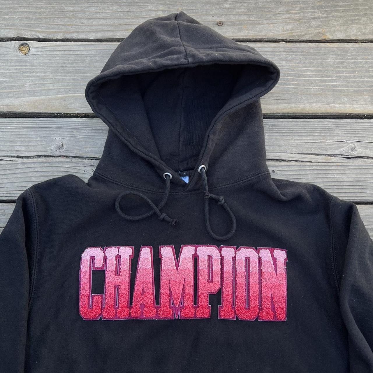 Champion Champion Reverse Weave Chenille Logo Black Hoodie Medium Size US M / EU 48-50 / 2 - 2 Thumbnail