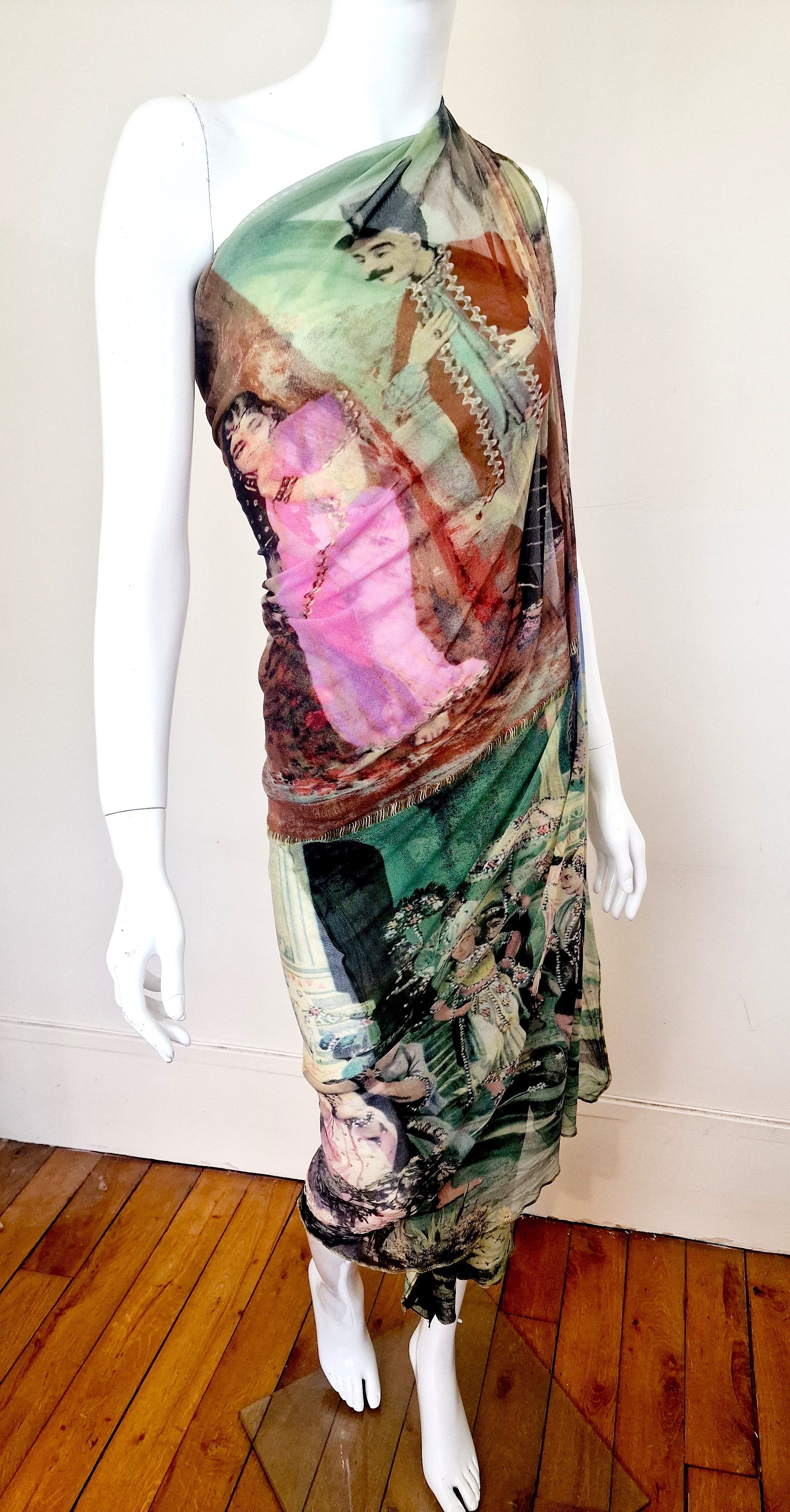 Jean Paul Gaultier Jean Paul Gaultier S/S 1998 Frida Kahlo Mesh Pareo Dress Size M / US 6-8 / IT 42-44 - 3 Thumbnail