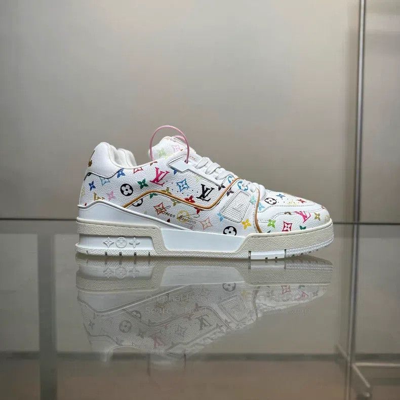 Louis Vuitton Louis Vuitton White Tri-color Takashi Murakami shoes Size US 7 / EU 40 - 3 Thumbnail