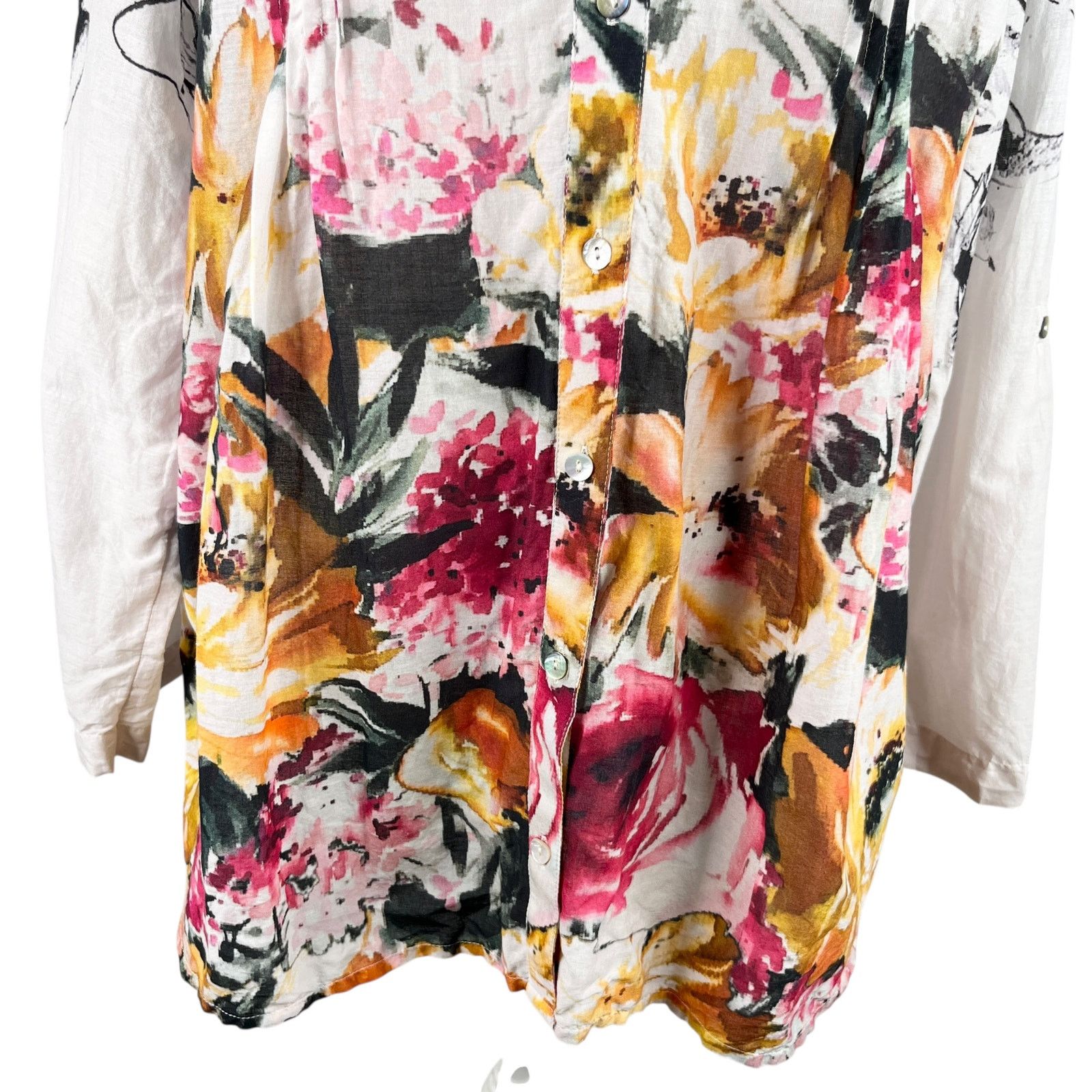 Other Soft Surroundings Champs De Fleur Floral Shirt L Button Down Size L / US 10 / IT 46 - 9 Thumbnail
