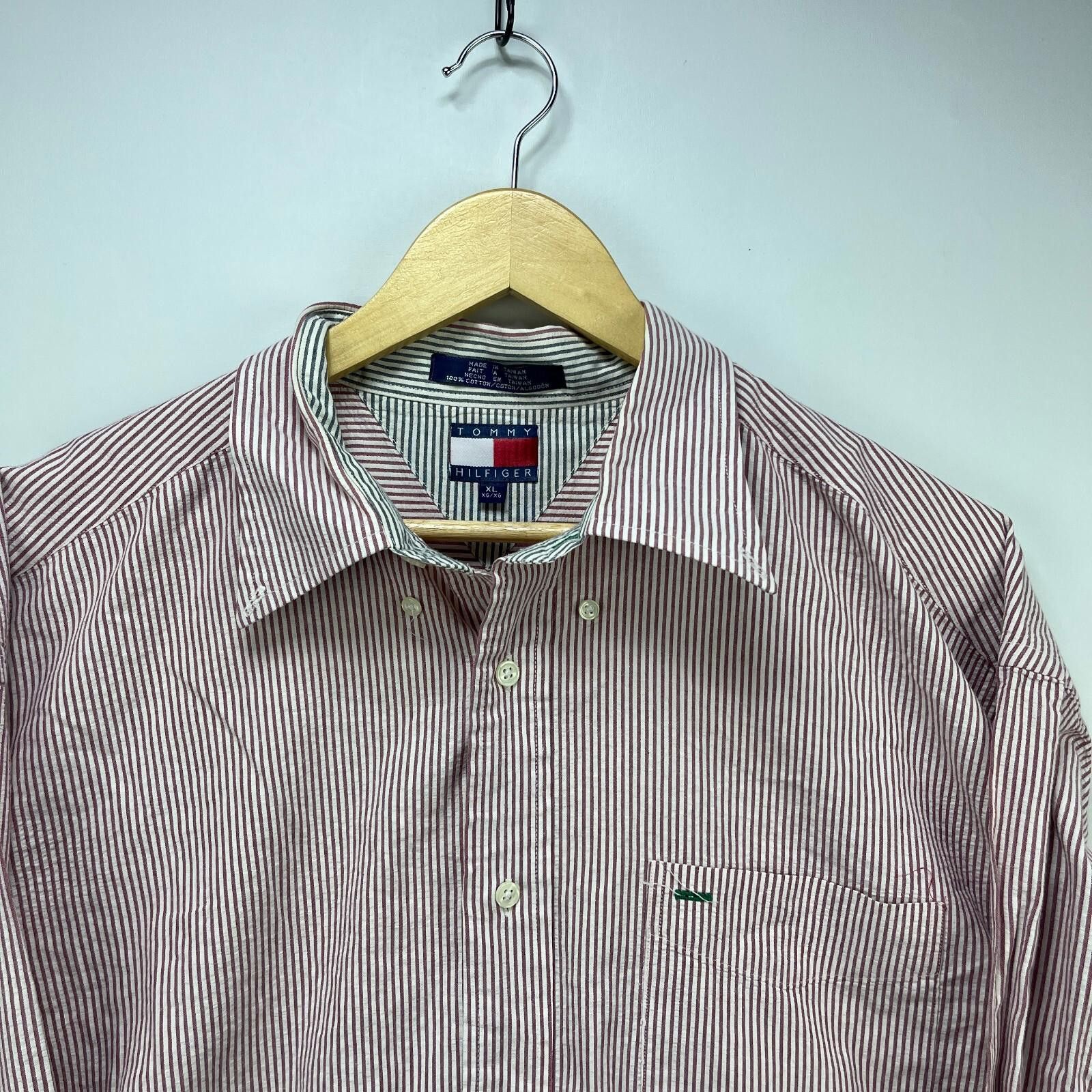 Tommy Hilfiger Vintage 90s Tommy Hilfiger Crest Button Up Shirt Striped XL Size US XL / EU 56 / 4 - 4 Thumbnail