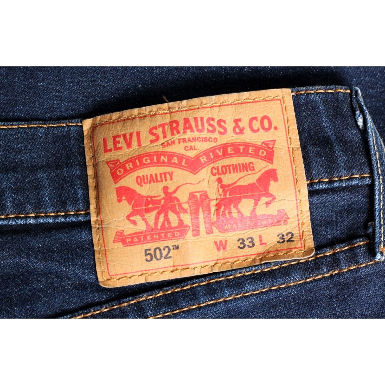 Levi's LEVI’S 502 Jeans Men W33 L32 Stretch Tapered DZ7754 Denim Blue Regular 5-Pocket Rise Mid Waist 33 Size US 33 - 2 Thumbnail