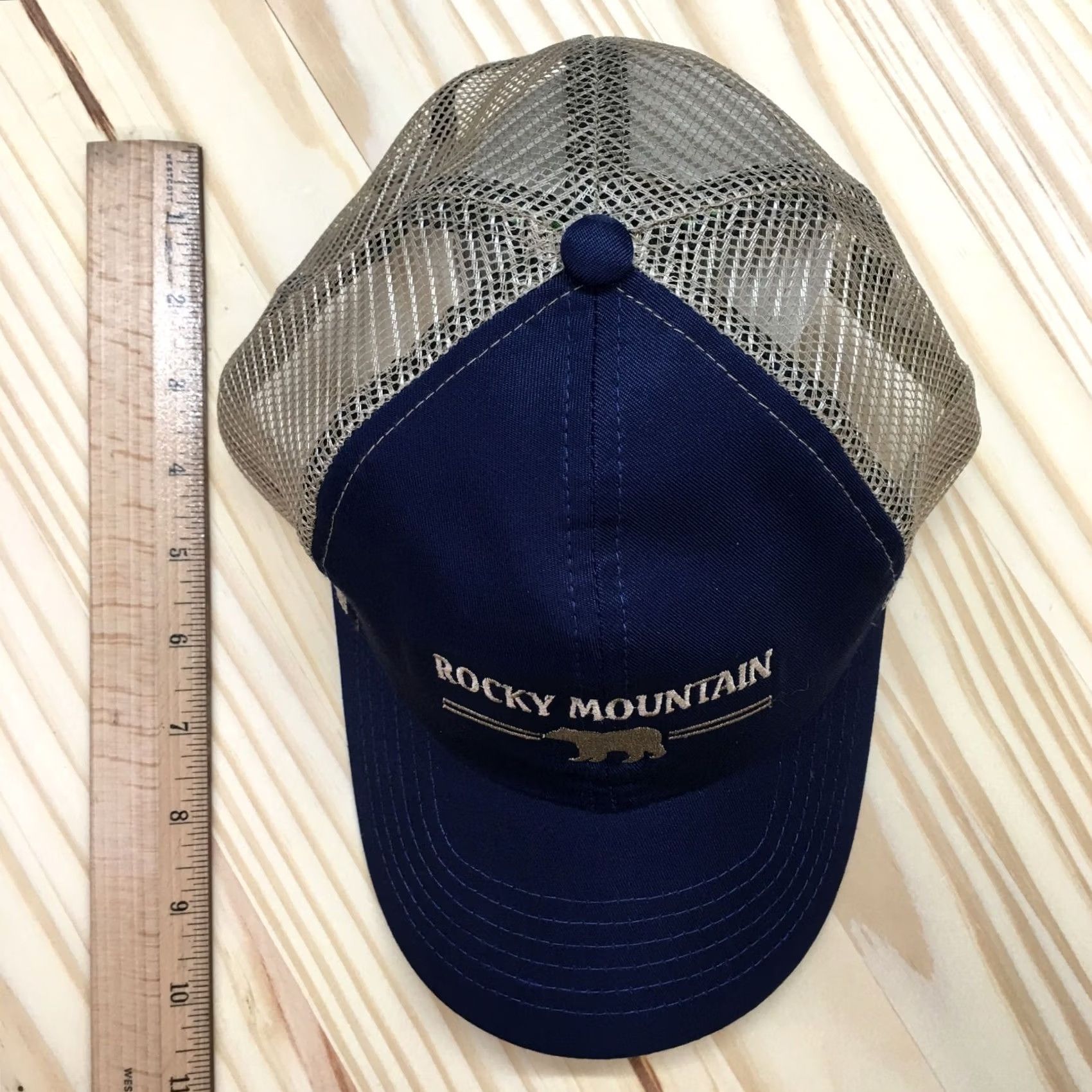 Vintage Rocky Mountain Trucker Hat Mens Blue OS Adjustable Curved Brim Embroidered Logo Size ONE SIZE - 3 Thumbnail