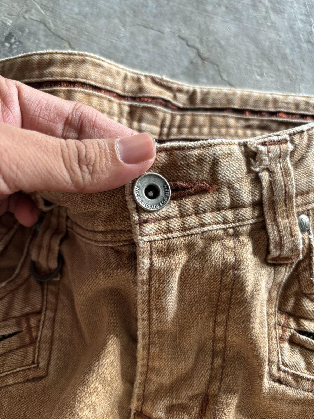 Japanese Brand nicole club for men washed faded khakis brown japanese punk Size US 32 / EU 48 - 3 Thumbnail