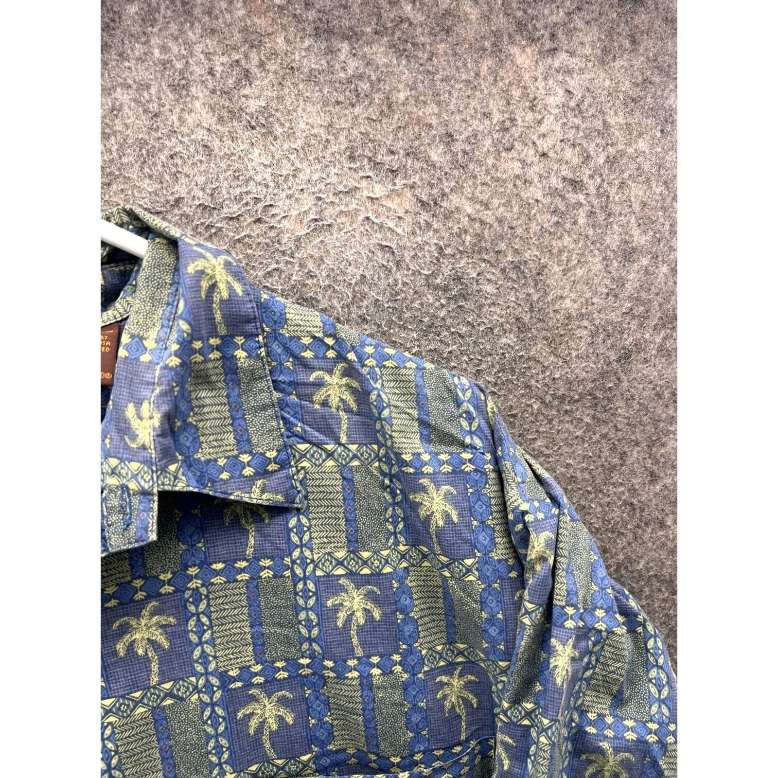 Tori Richard Tori Richard Shirt Mens Large Blue Palm Tree Hawaiian Short Sleeve Button Front Size US L / EU 52-54 / 3 - 7 Thumbnail