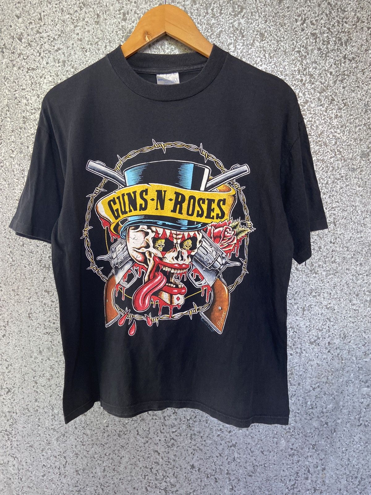 image of Band Tees x Brockum Vintage 90's Vintage Gun And Roses T Shirt Tour Tee in Black, Men's (Size Mediu