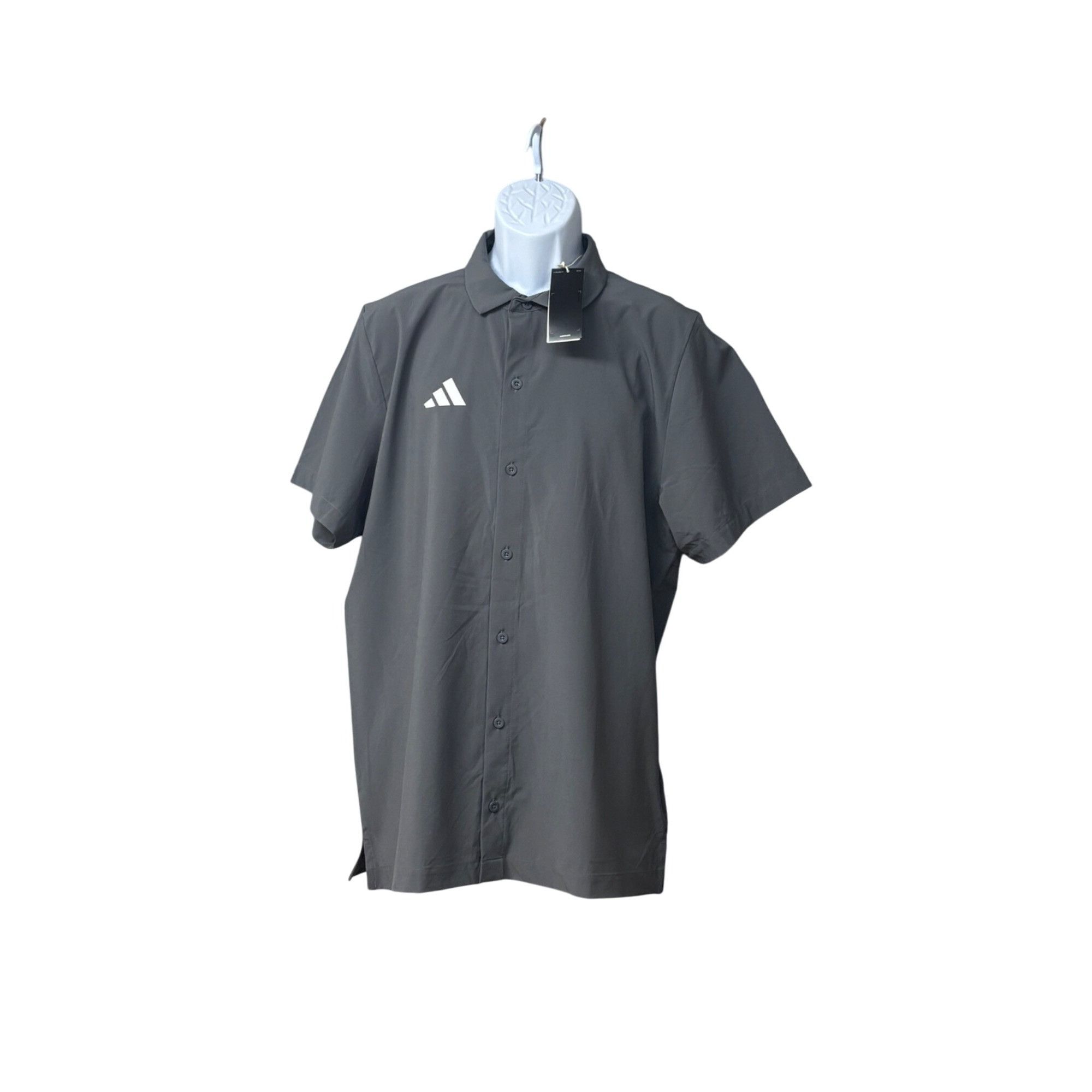 Adidas Adidas Men’s Short-Sleeve Button-Up Polo Shirt, Sz. M, Gray Size M / US 6-8 / IT 42-44 - 11 Thumbnail