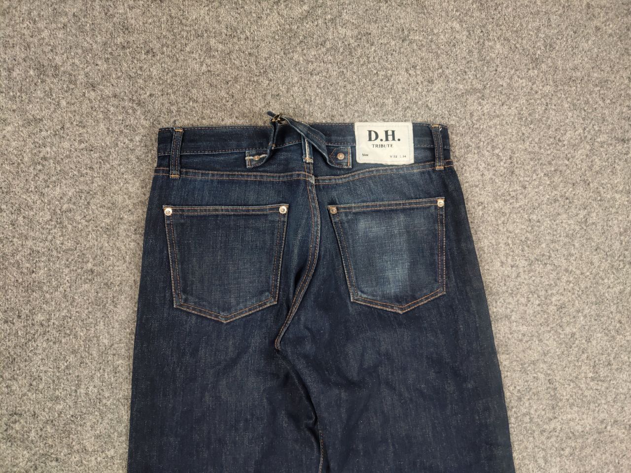 Japanese Brand Vintage D.H. Tribute Japanese Selvedge Faded Denim Jeans Size US 32 / EU 48 - 9 Thumbnail