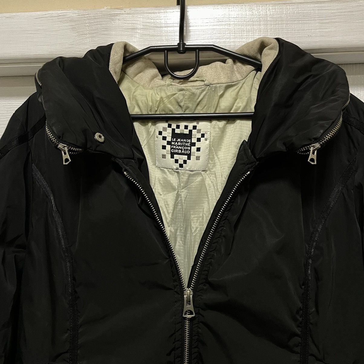 If Six Was Nine × Le Grande Bleu (L.G.B.) × Marithe + Francois Girbaud Marithè François Girbaud Bondage moto jacket coat down puffe Size L / US 10 / IT 46 - 2 Thumbnail