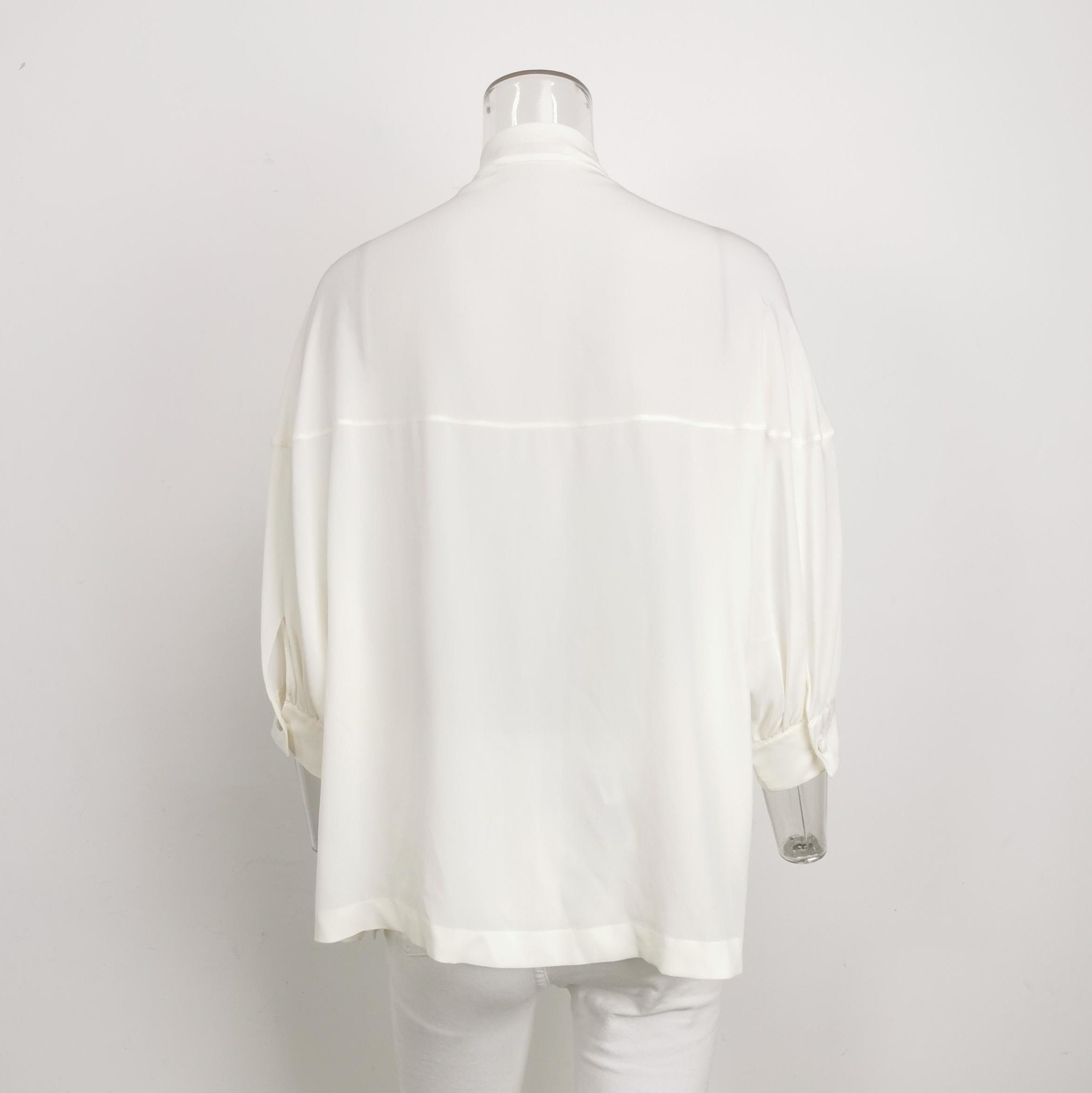 Other Prada Silk Tie Neck Blouse in Ivory . Size L / US 10 / IT 46 - 1 Thumbnail