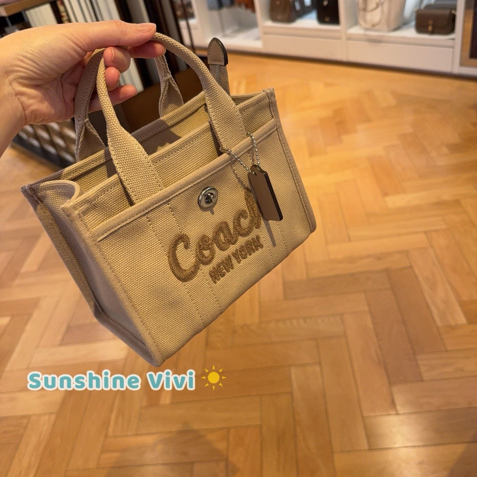 Coach NWT COACH Cargo Tote Bag 20 CZ098 Canvas Silver/Dark Natural Size ONE SIZE - 9 Thumbnail