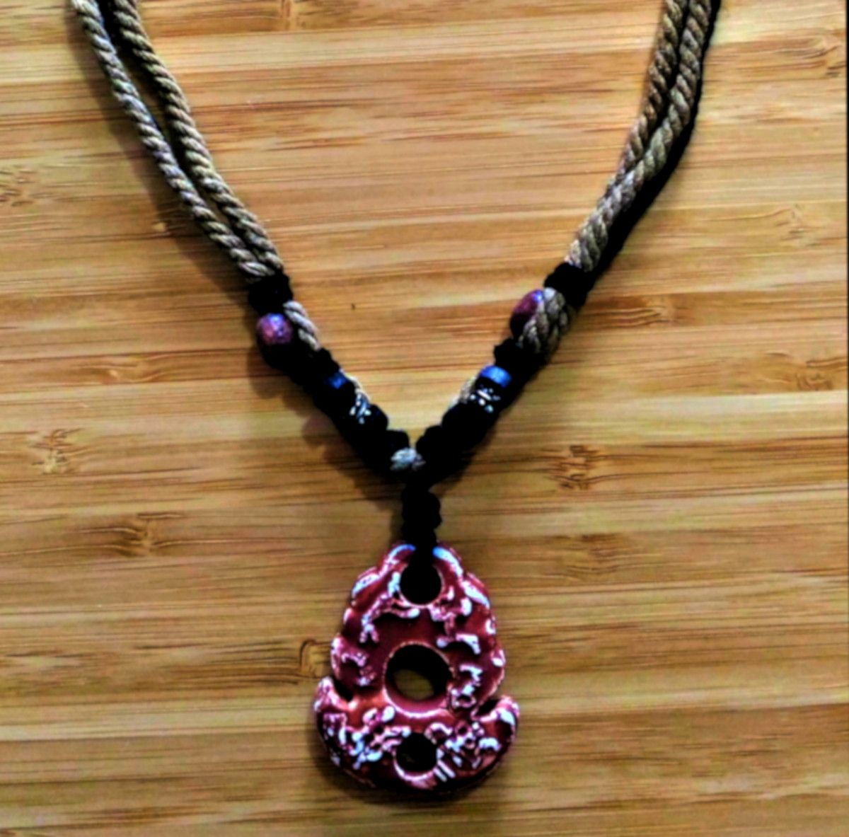 Japanese Brand × Vintage Stunning Vintage Twist Linen Engrave Statement Necklace RARE Size ONE SIZE - 2 Thumbnail