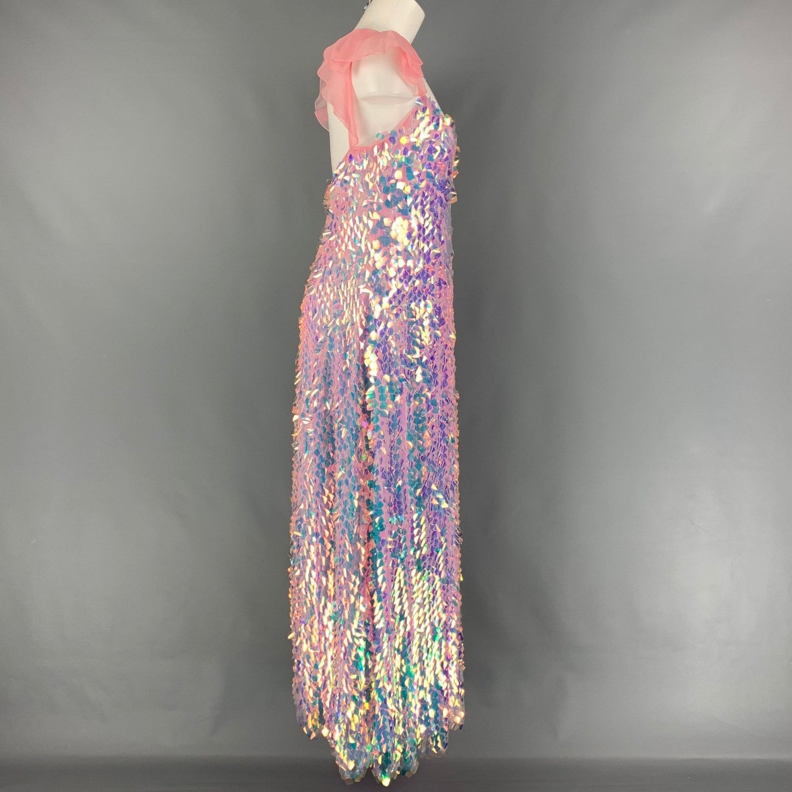 Other NEUBYRNE M Pink Silk Paillette Sequin Mirabella Gown Dress Size M / US 6-8 / IT 42-44 - 2 Thumbnail