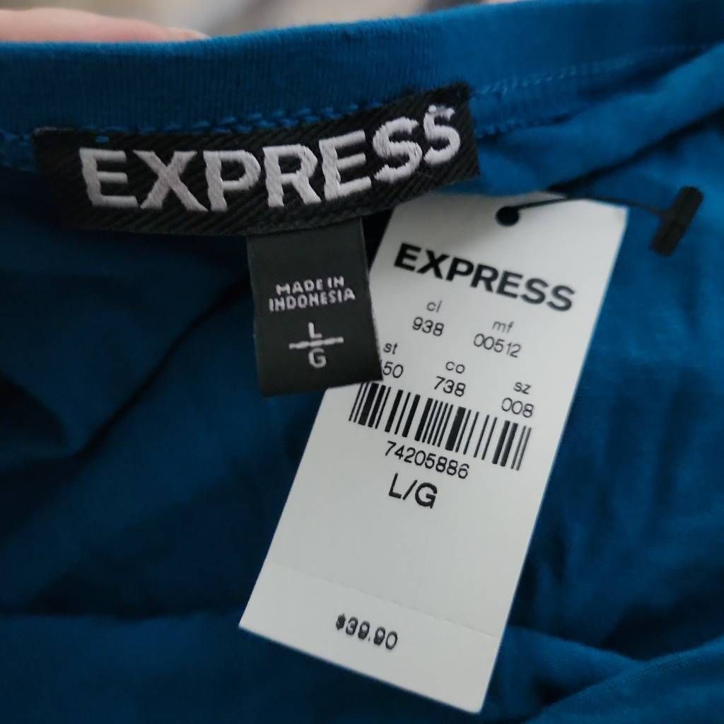 Express Express Women's Size Large Teal Blue Romper Size 32" / US 10 / IT 46 - 2 Thumbnail