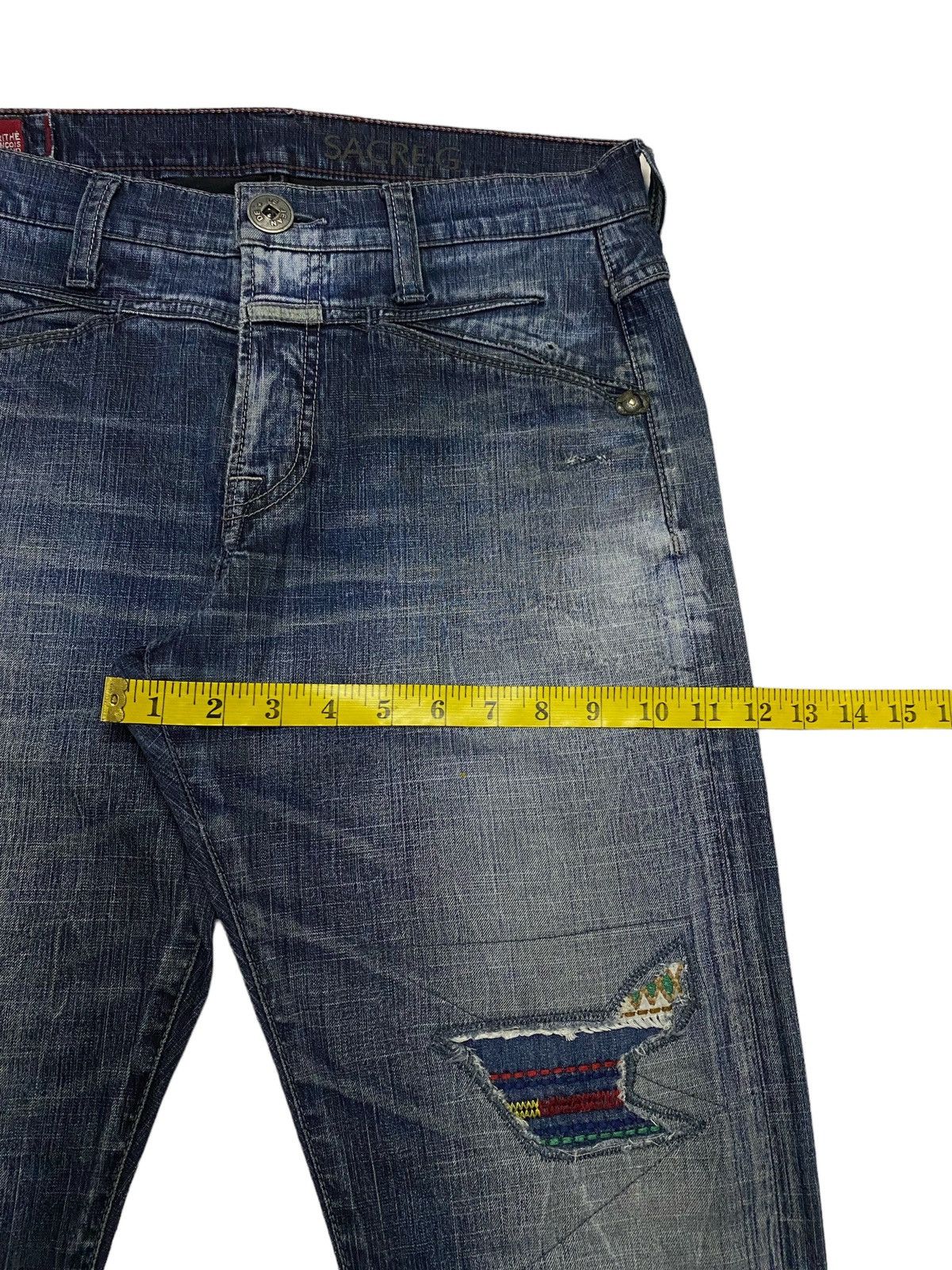 Marithe + Francois Girbaud Marithe Francois Girbaud Patchwork Ripped Distressed Denim Size US 32 / EU 48 - 8 Thumbnail
