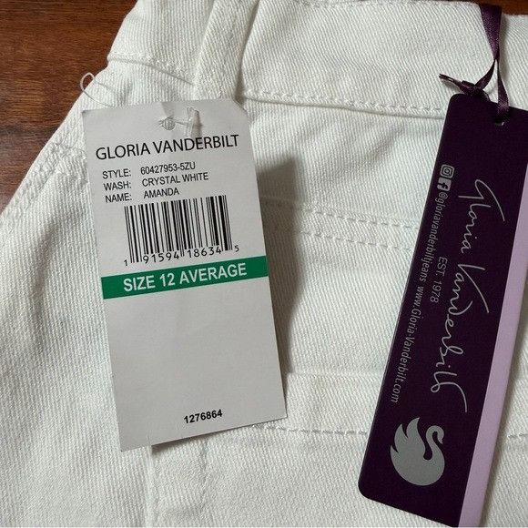 Gloria Vanderbilt NWT Gloria Vanderbilt Crystal White AMANDA Slim Jeans Sz 12 Size 34" / US 12 / IT 48 - 3 Thumbnail