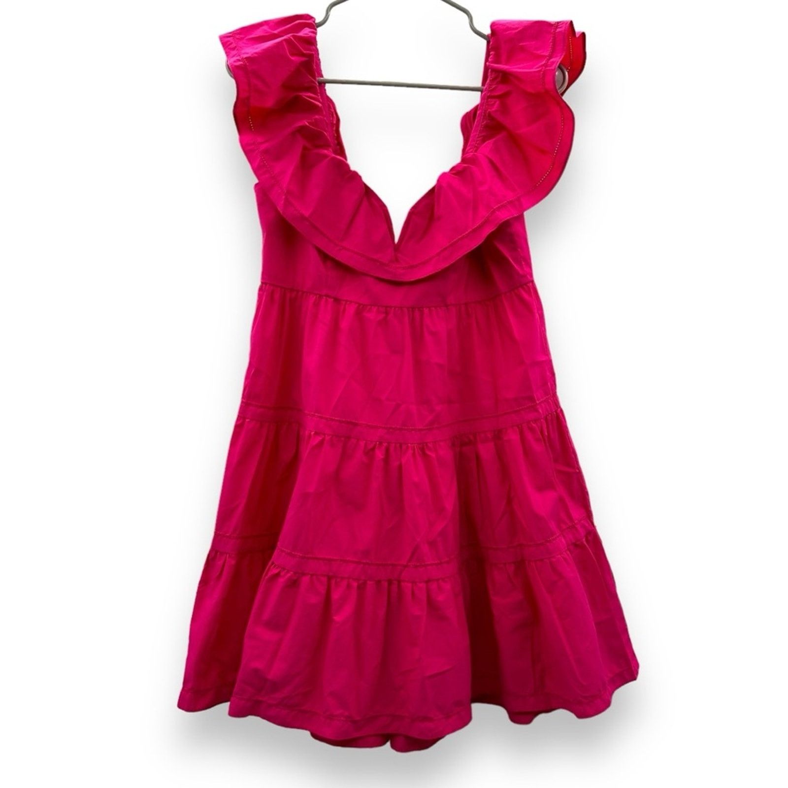 Saylor Saylor Karalyn Hot Pink Tiered Ruffle Sleeveless Mini Dress Size S / US 4 / IT 40 - 3 Thumbnail