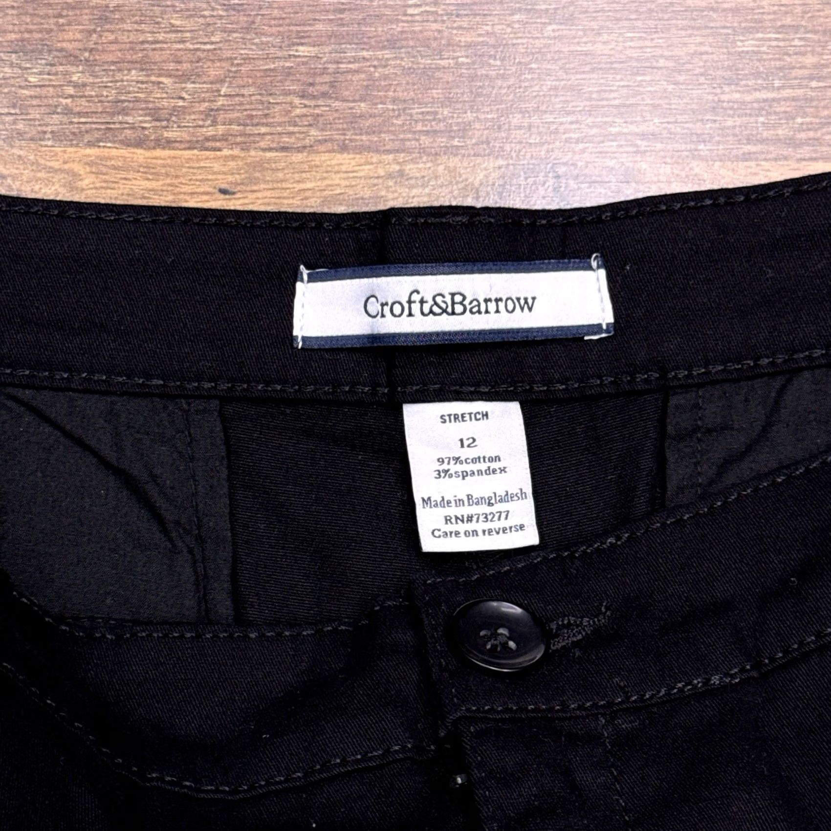 Croft & Barrow Croft & Barrow Capri Pants Womens 12 Classic Fit Black Stretch Twill Straight Leg Casual Size 34" / US 12 / IT 48 - 7 Thumbnail