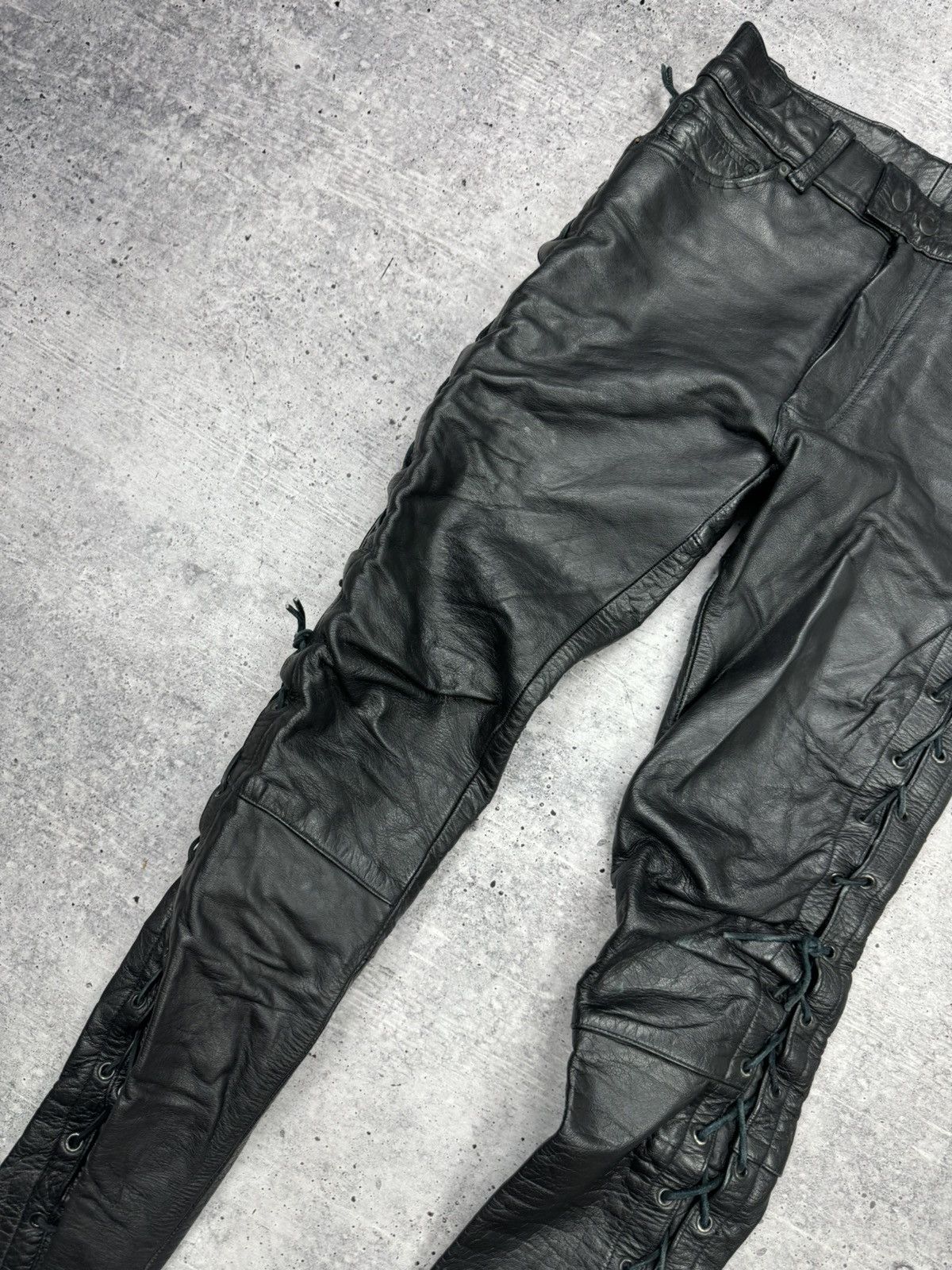 Genuine Leather × Vintage Vintage 90’s Y2K Style Casual Cowboy Genuine Leather Pants Size US 30 / EU 46 - 5 Thumbnail