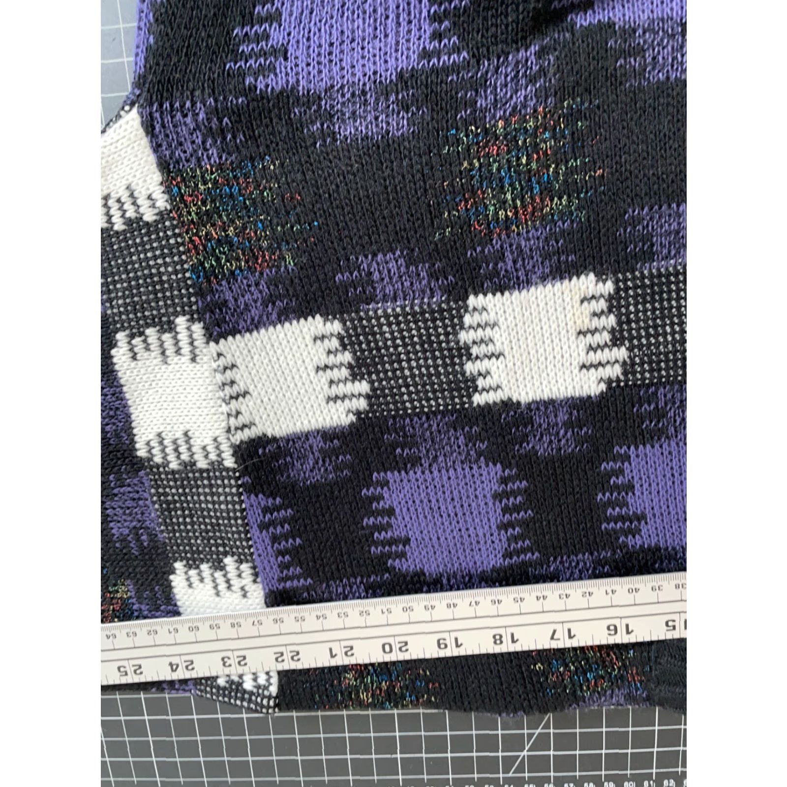 Vintage Vintage Protege 80s Crewneck Sweater Men’s Large Knit Argyle Check Pattern Retro 90s Black Purple Size US L / EU 52-54 / 3 - 7 Thumbnail