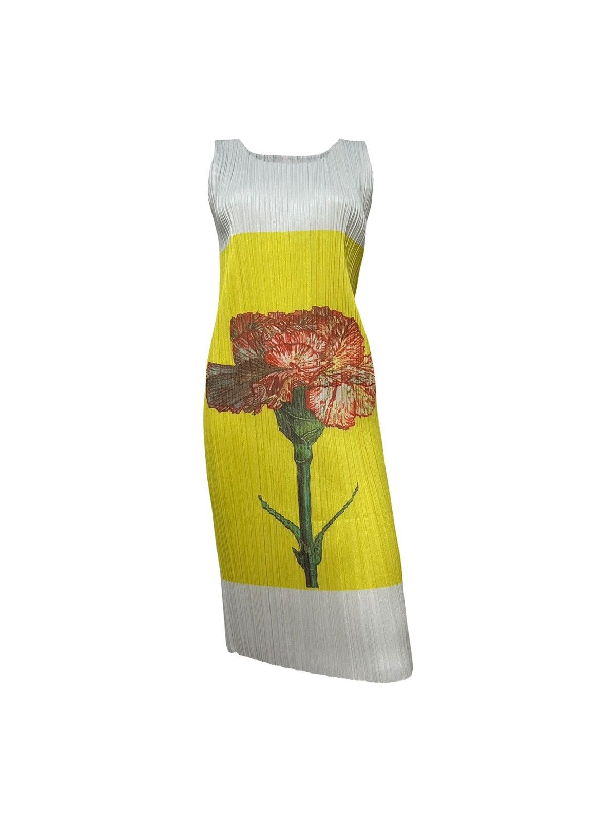 Pleats Please Issey Miyake PLEATS PLEASE Carnation Print Pleated Midi Dress Size M / US 6-8 / IT 42-44 - 1 Thumbnail